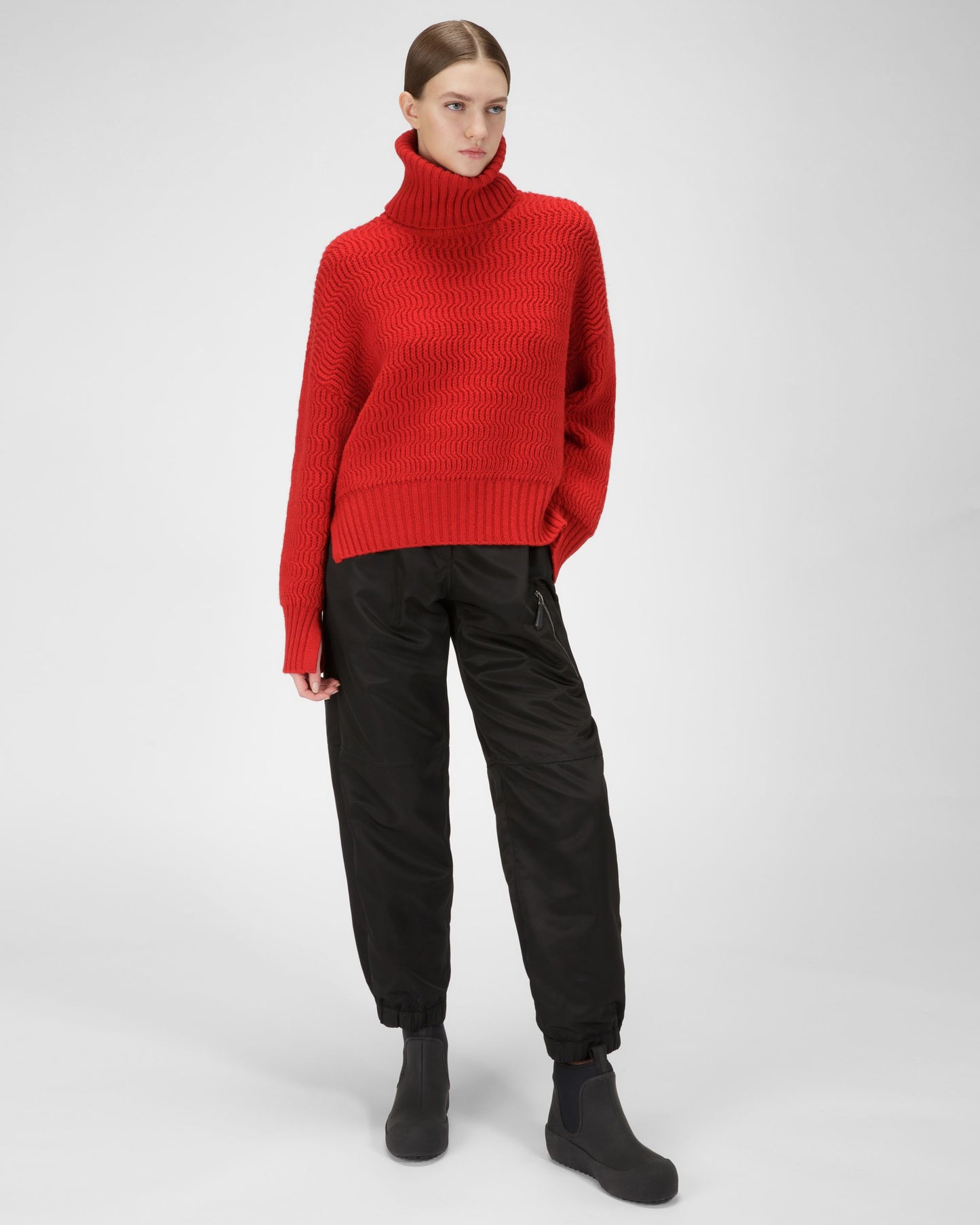 Gadey Leather And Rubber Boots In Black