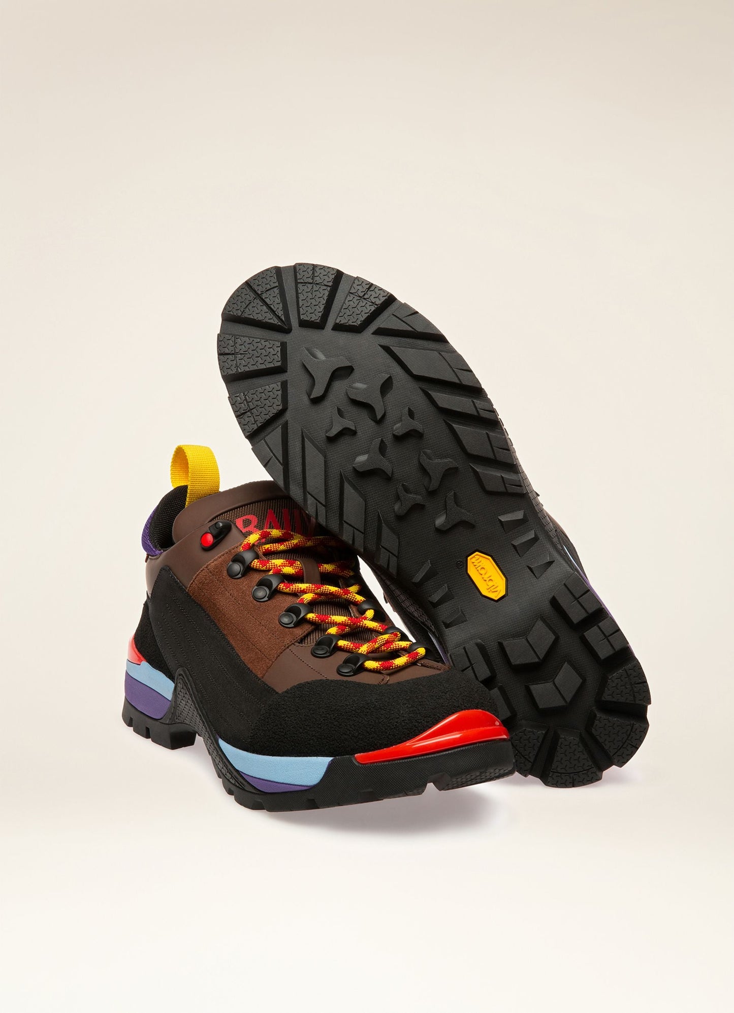 Bally Hike Boot in Multicolor Rubber-Coated Leather and Suede