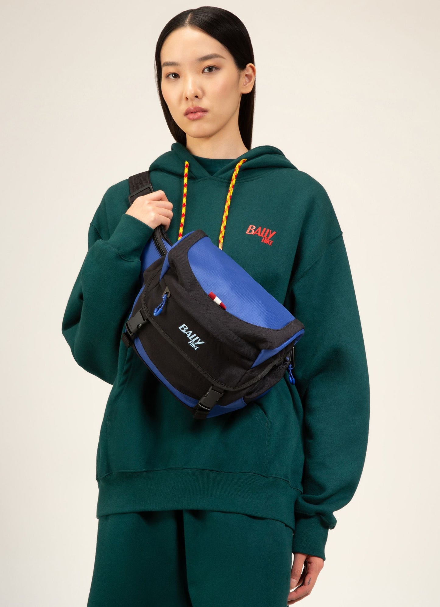 Bally Hike 4 Fabric Bum Bag In Blue & Black