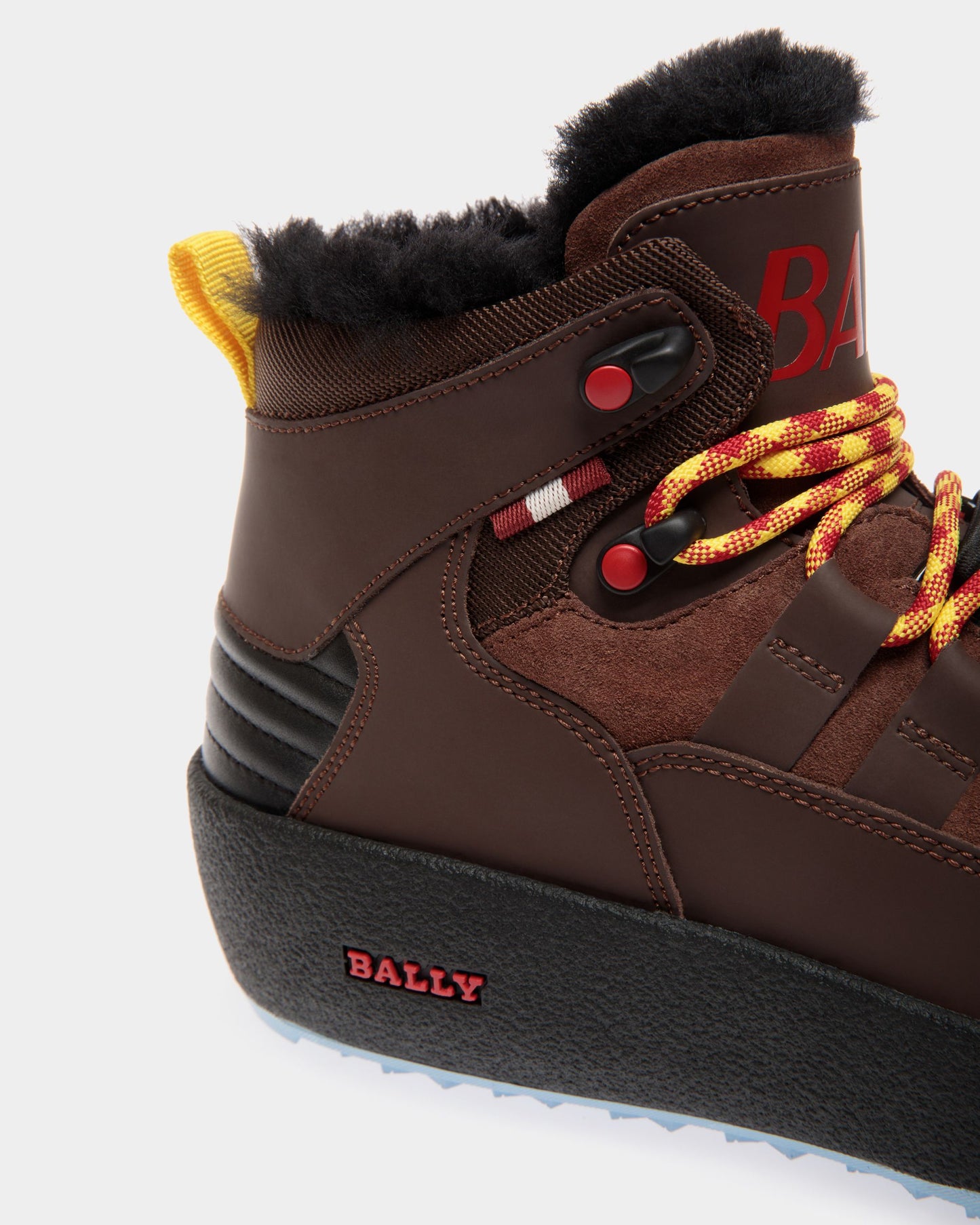 Bally Curling Booties In Brown Leather