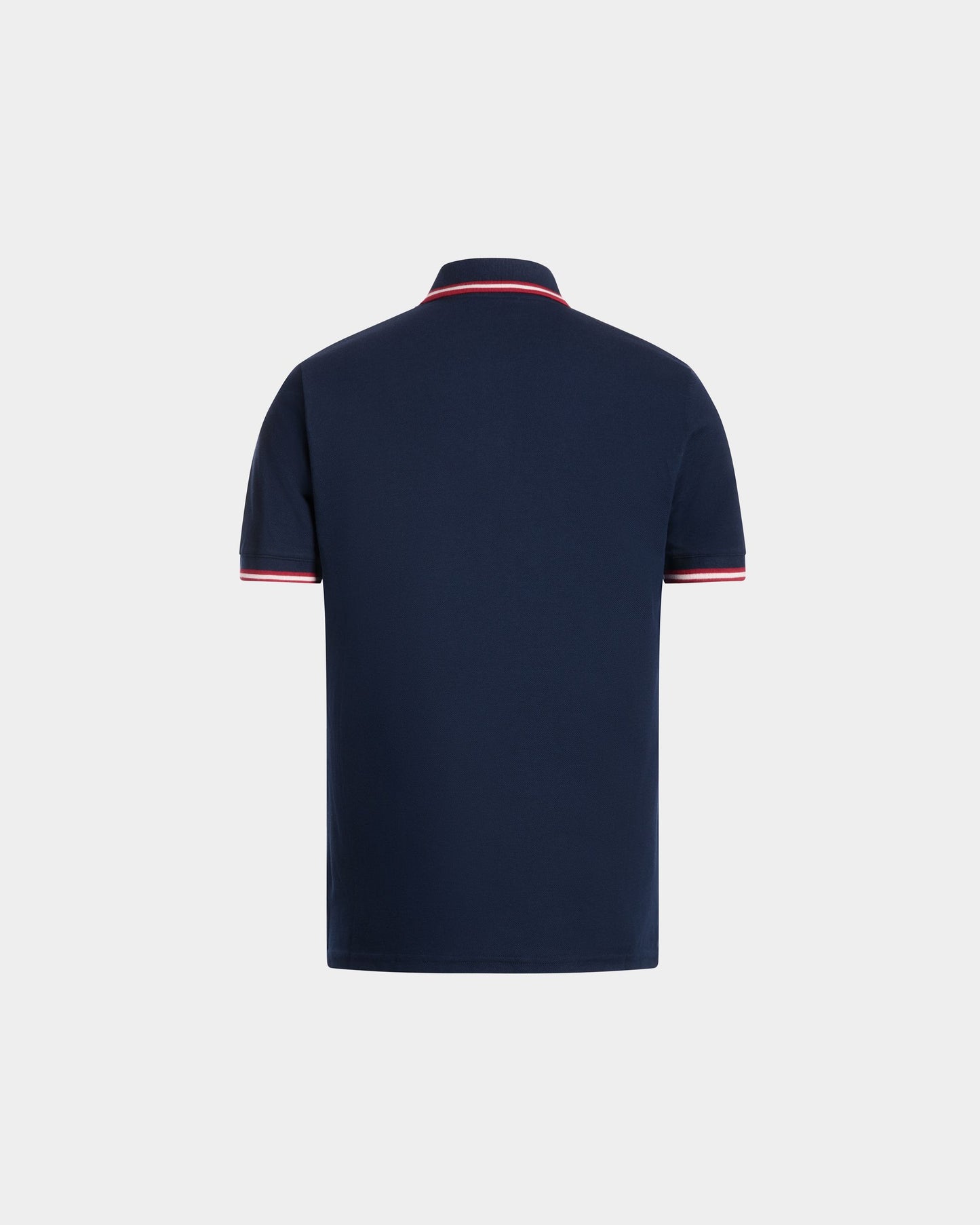 Polo Shirt in Blue Piqué-Knit Cotton