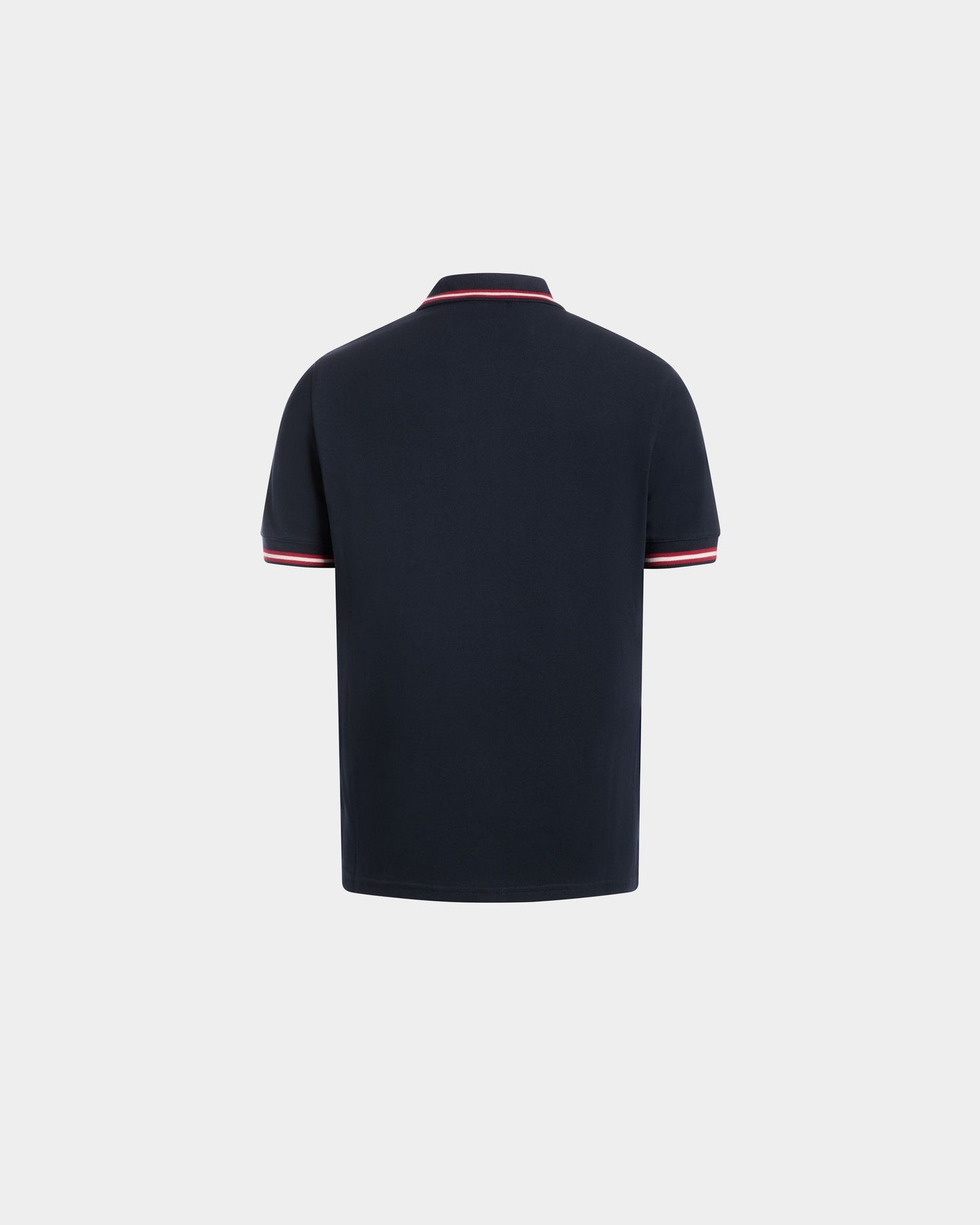 Polo Shirt in Blue Piqué-Knit Cotton