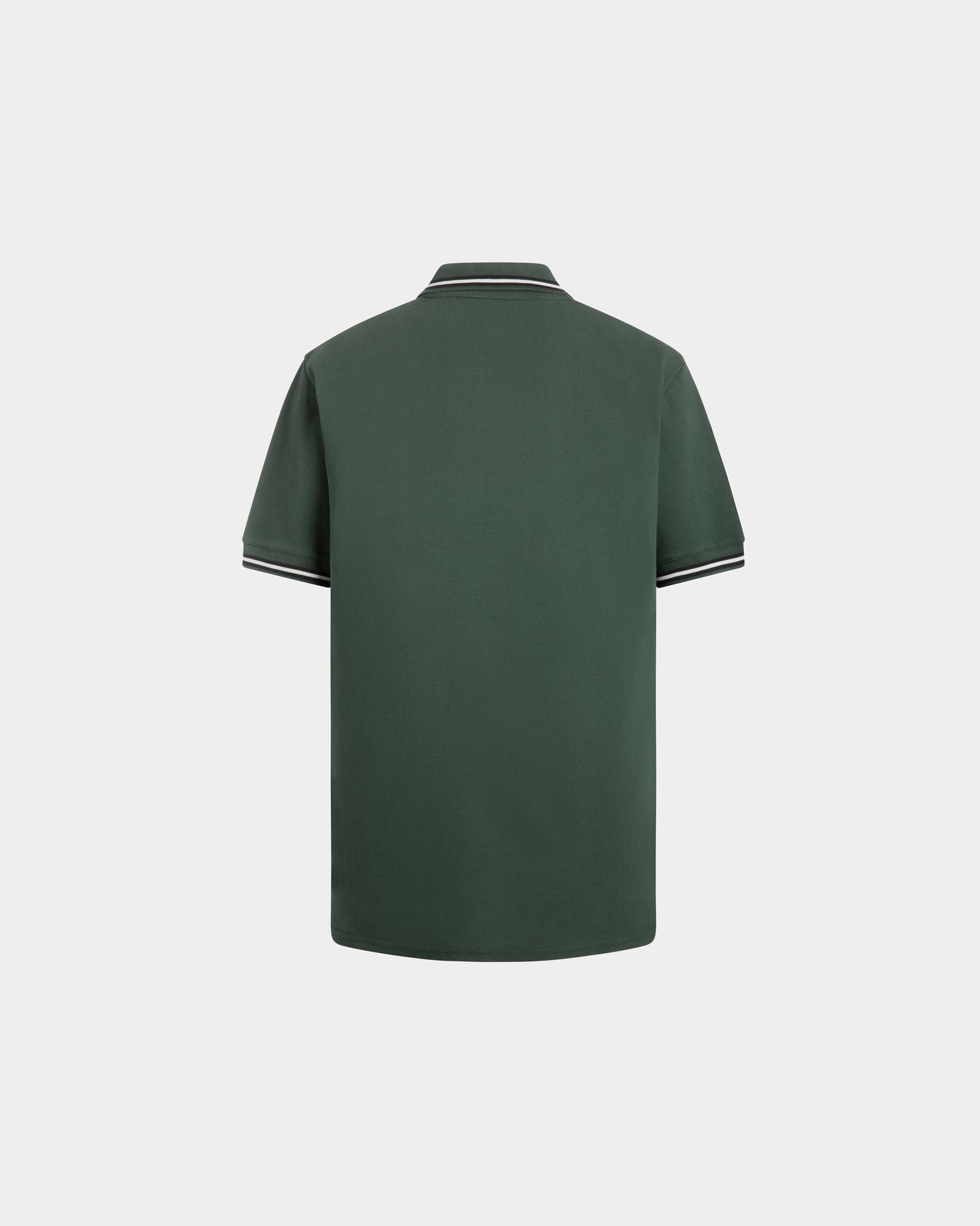 Polo Shirt in Green Piqué-Knit Cotton