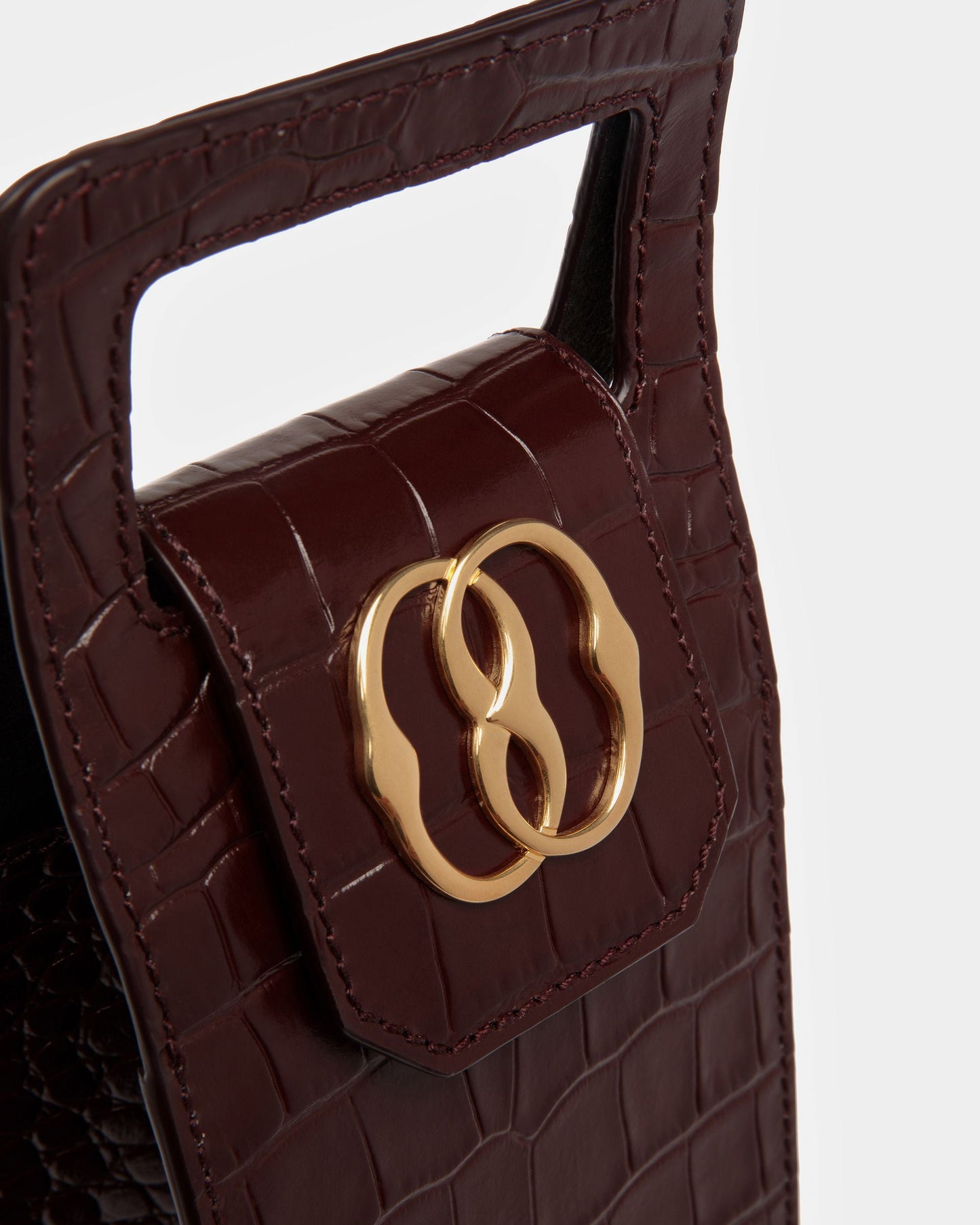 Barrel Bottle Holder In Crocodile Embossed