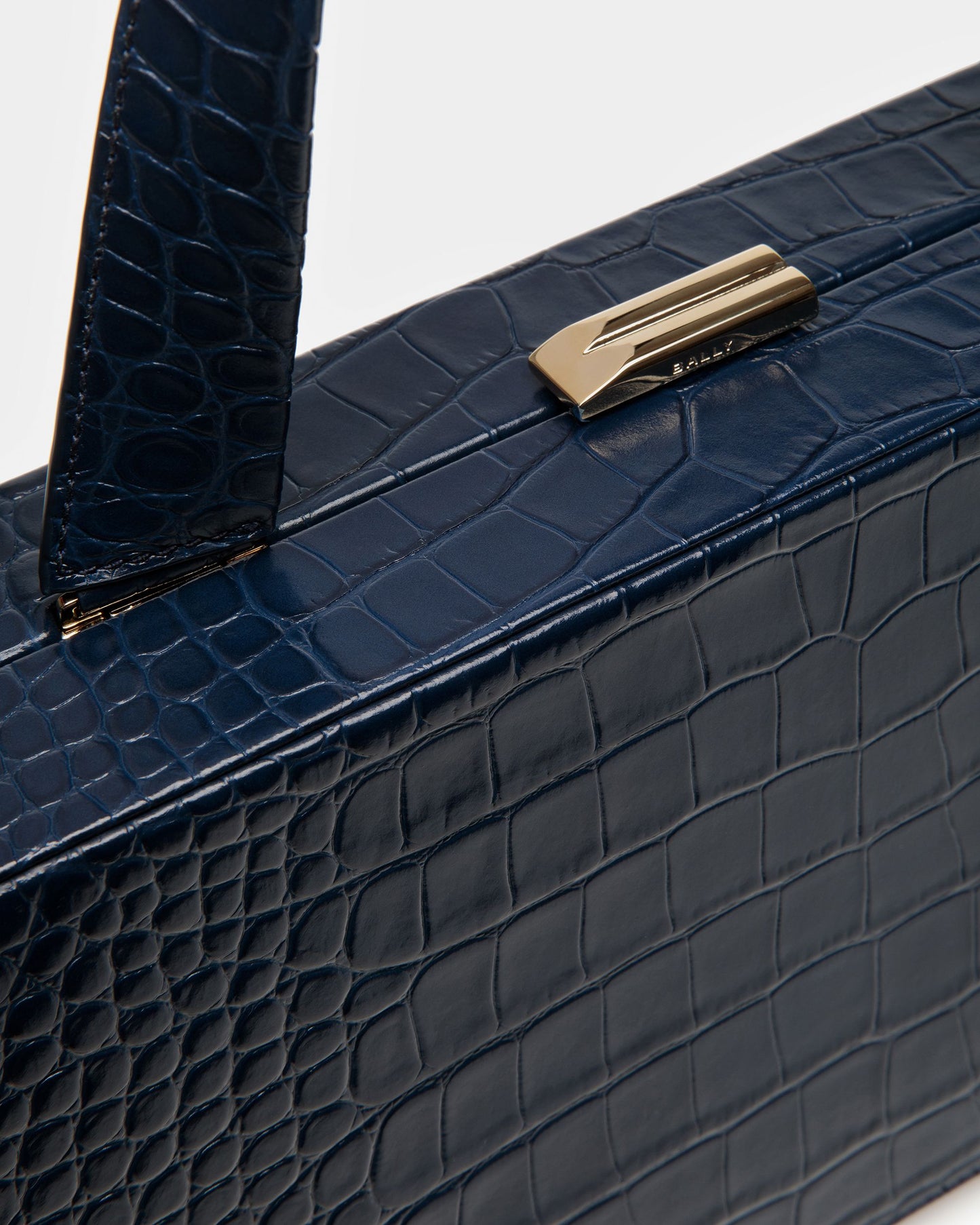Bank Clutch In Crocodile Embossed