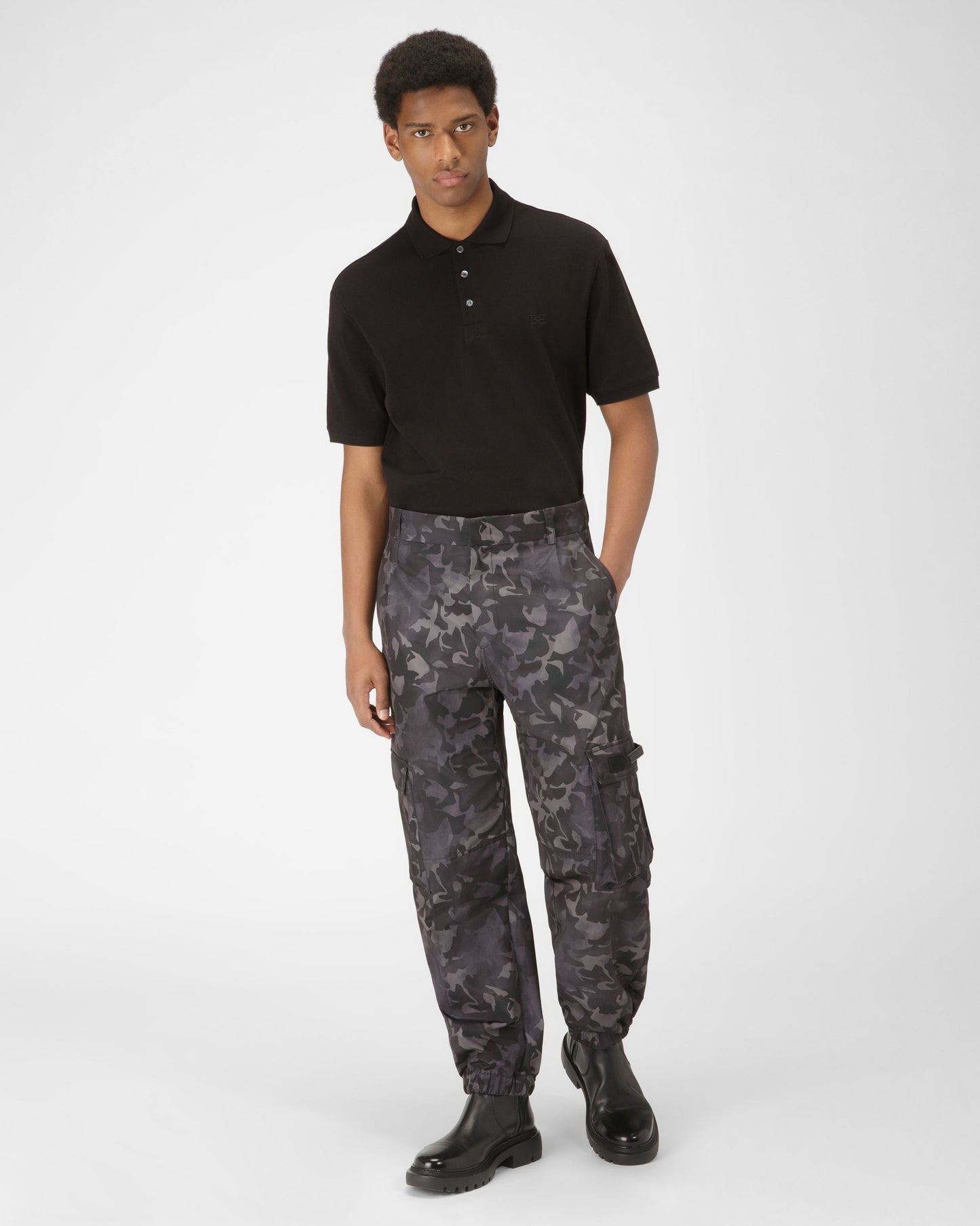 Cotton Polo Shirt In Black