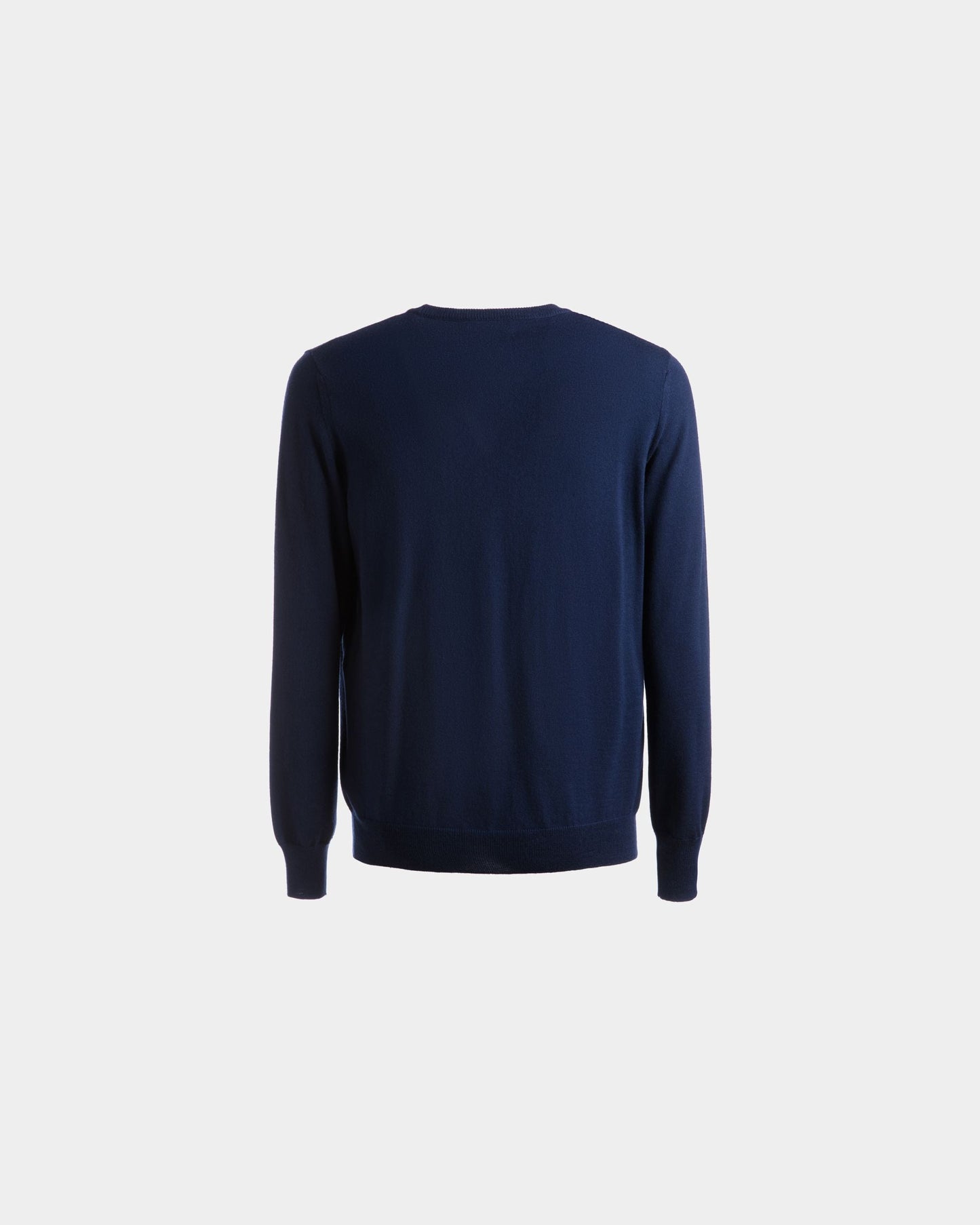 Crew Neck Sweater In Marine Wool