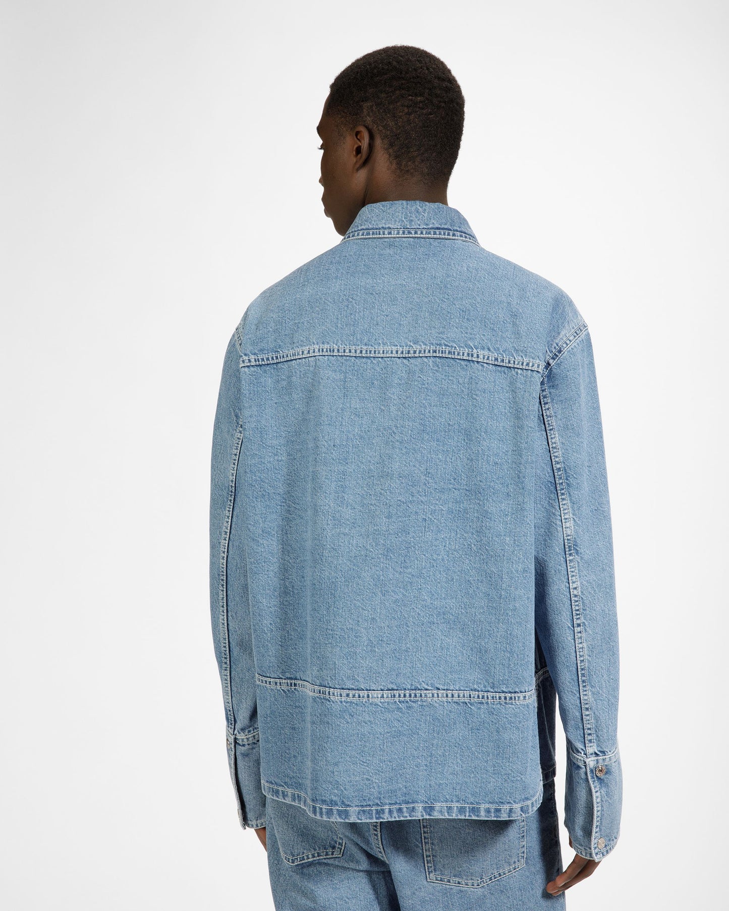 Cotton Shirt In Light Blue Denim