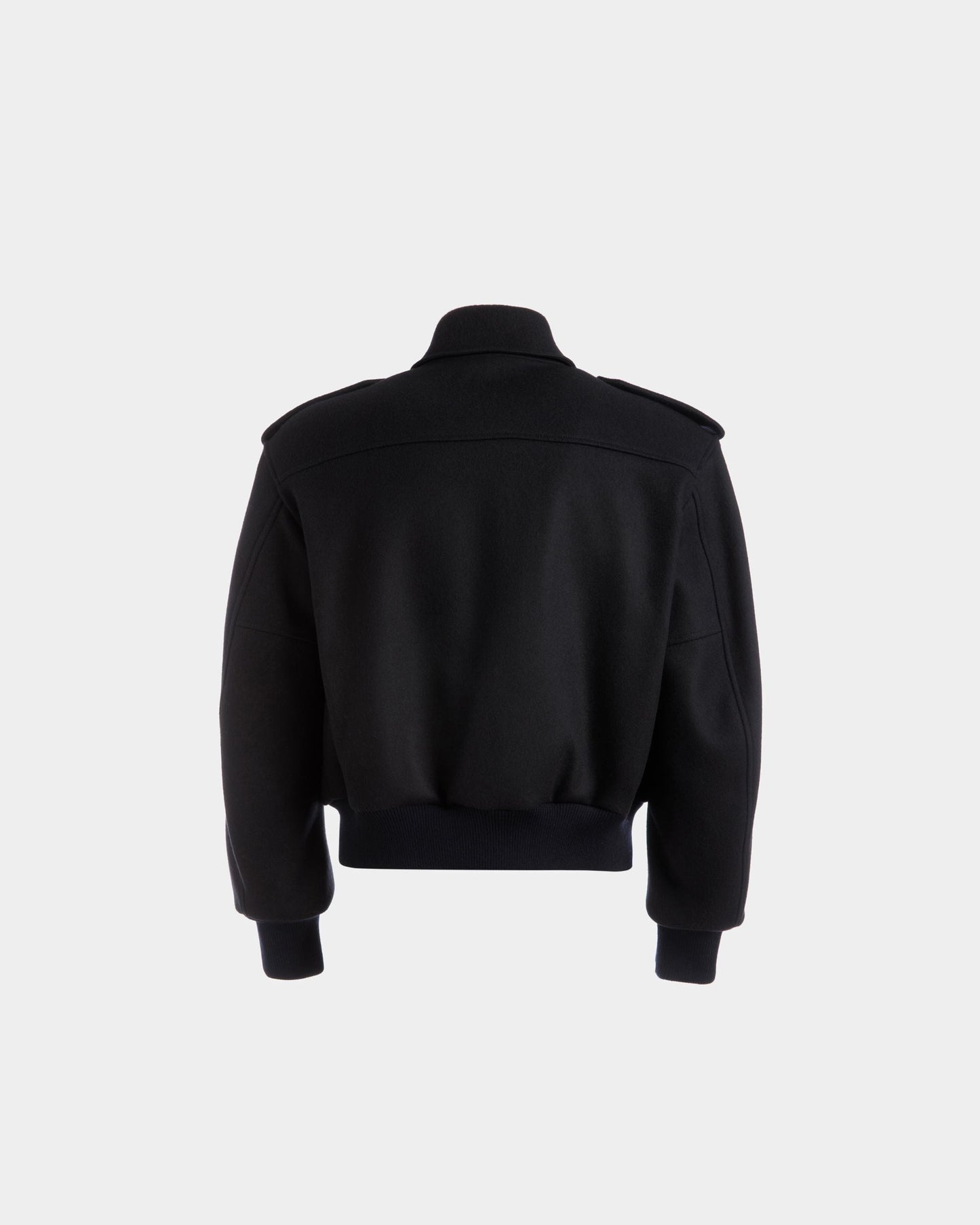 Bomber Jacket In Navy Wool Mix