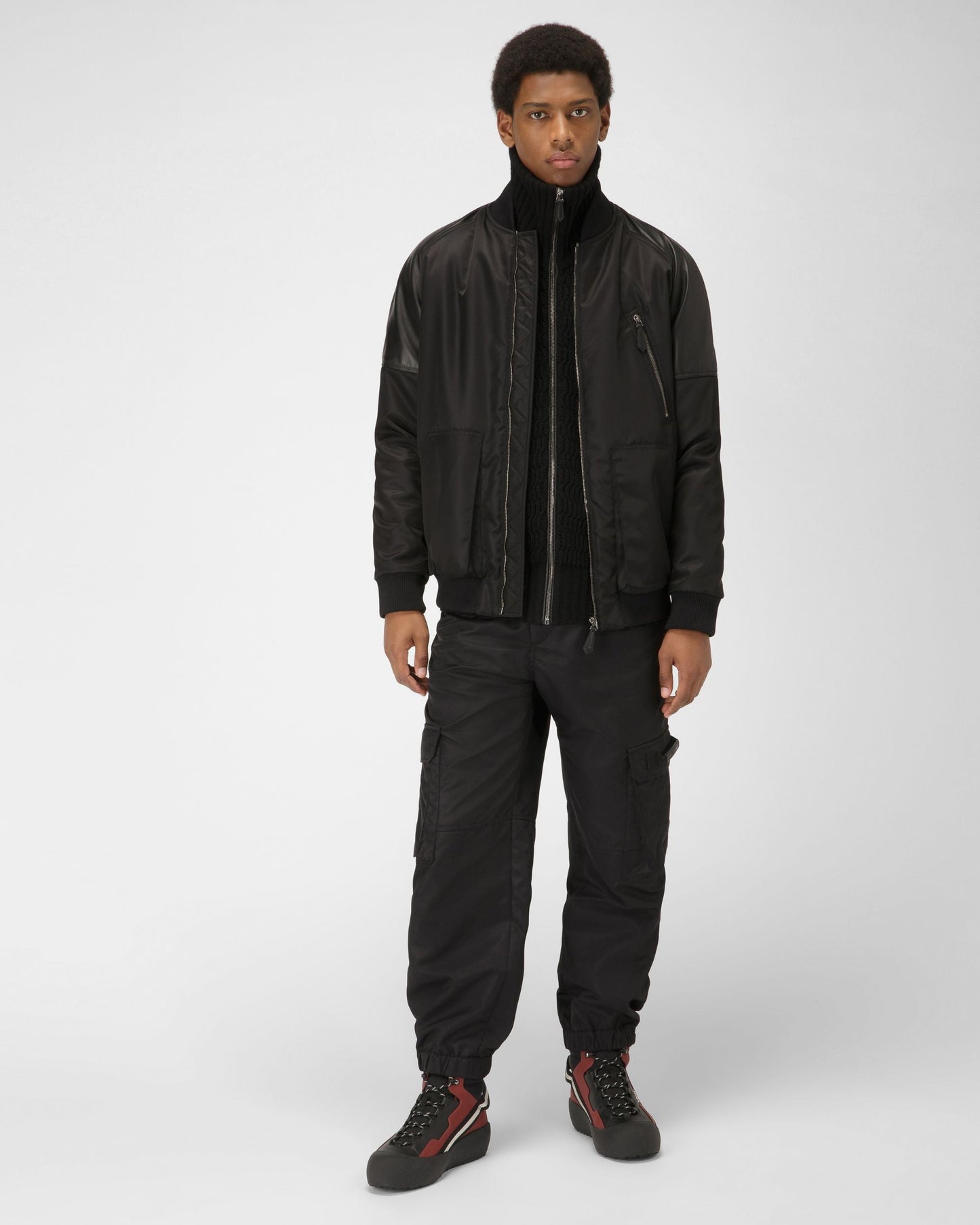 Clyde Leather Snow Boots In Black & Heritage Red