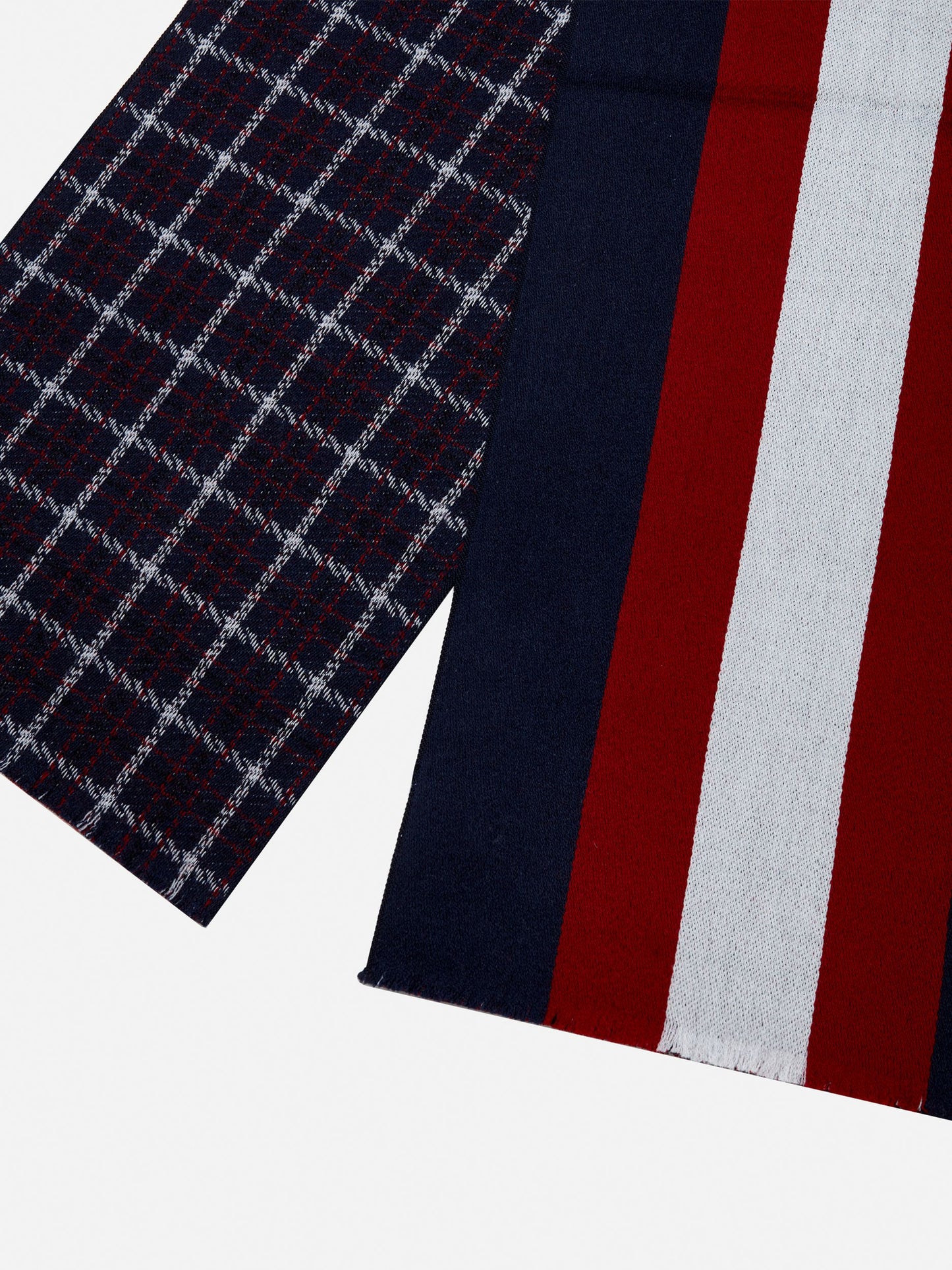 Jacquard Scarf In Midnight Wool
