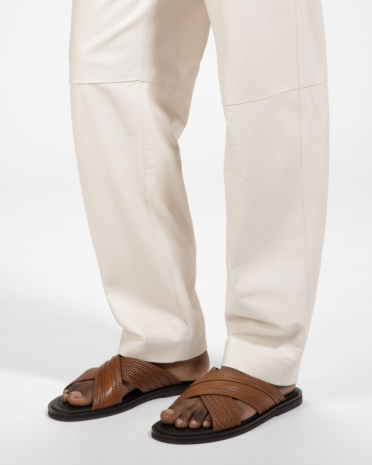 Jabil Leather Sandals In Sage