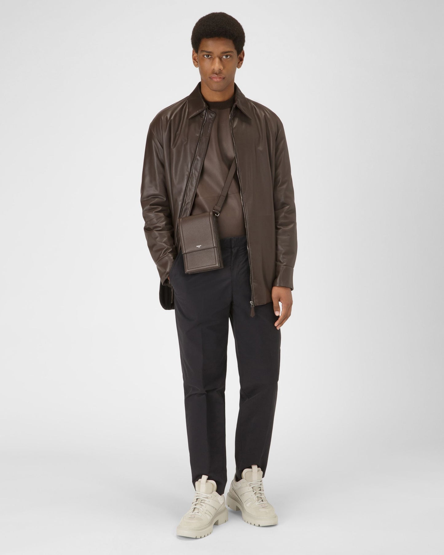 Mixed Cotton Chino Pants In Black