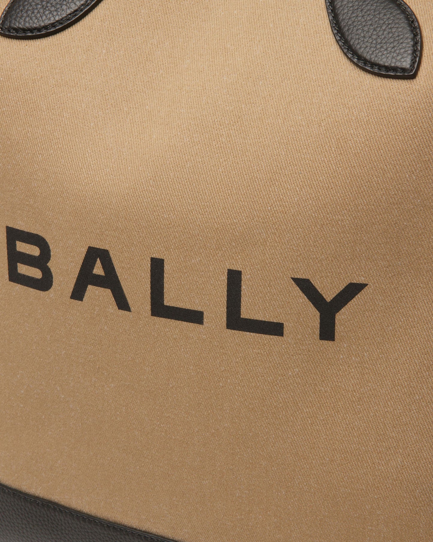 Bar Keep On | Women's Tote Bag | Sand And Black Fabric | Bally | Still Life Detail
