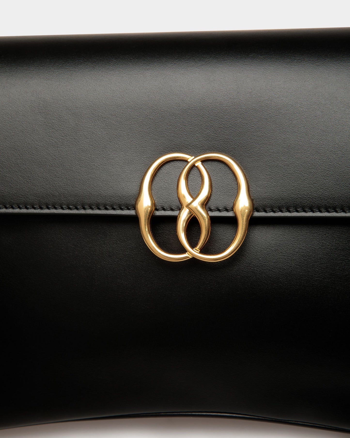 Emblem Shoulder Bag In Plain Leather