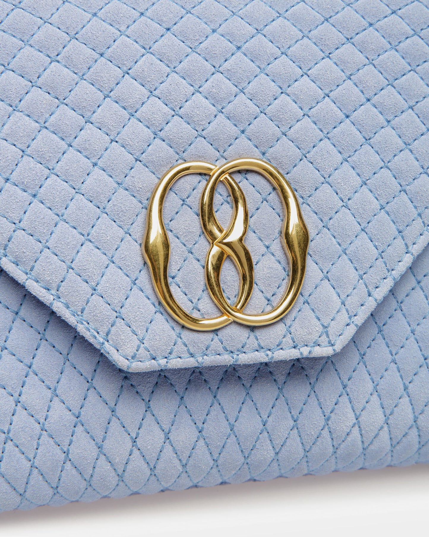 Emblem Top Handle In Quilted Suede