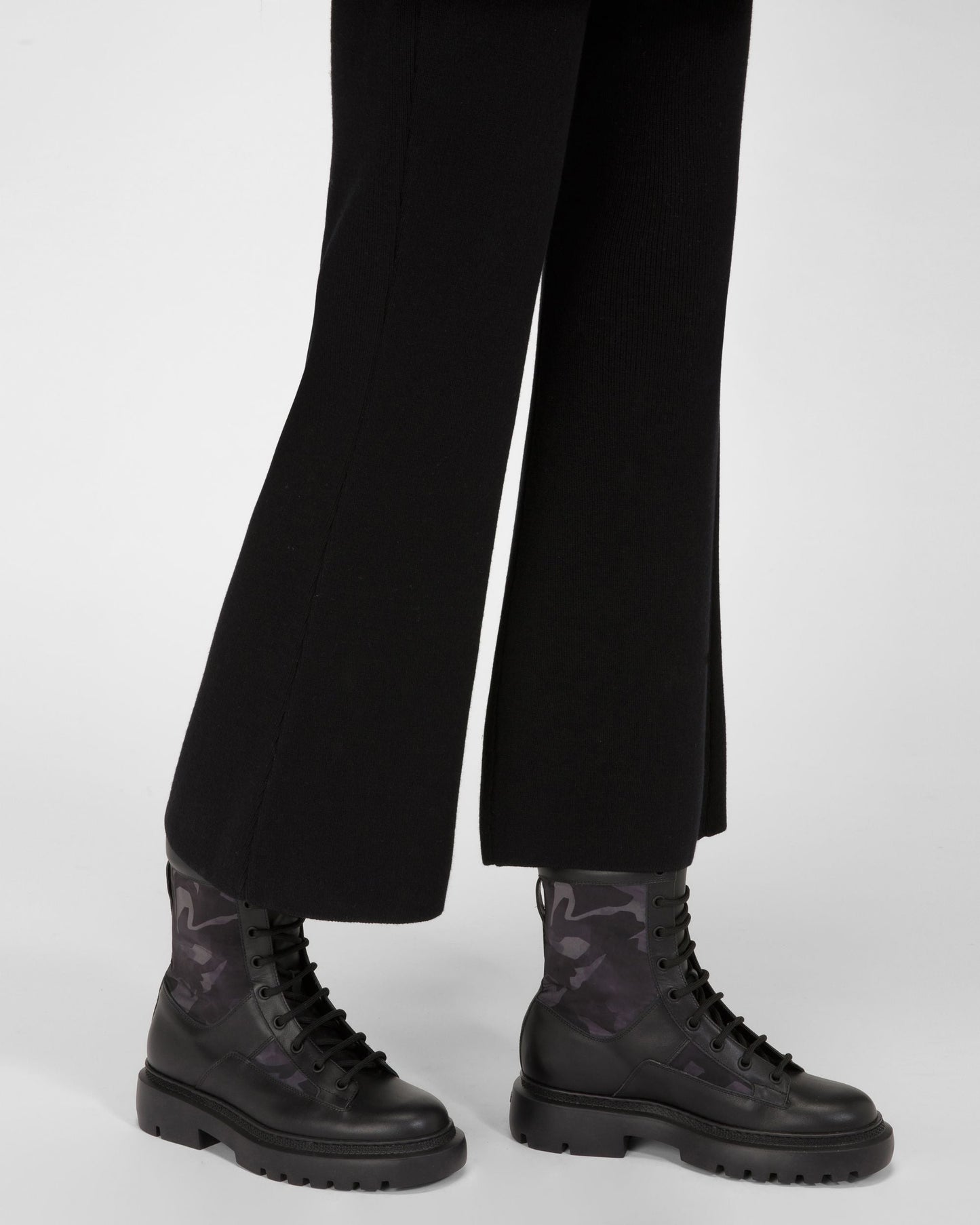 Gioele Leather And Recycled Polyester Boots In Black