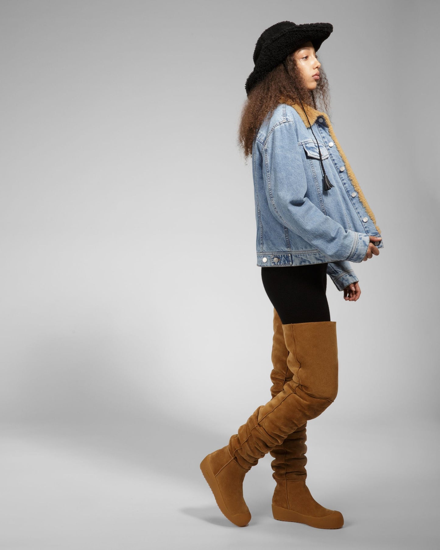 Cortina Leather Long Boots In Camel