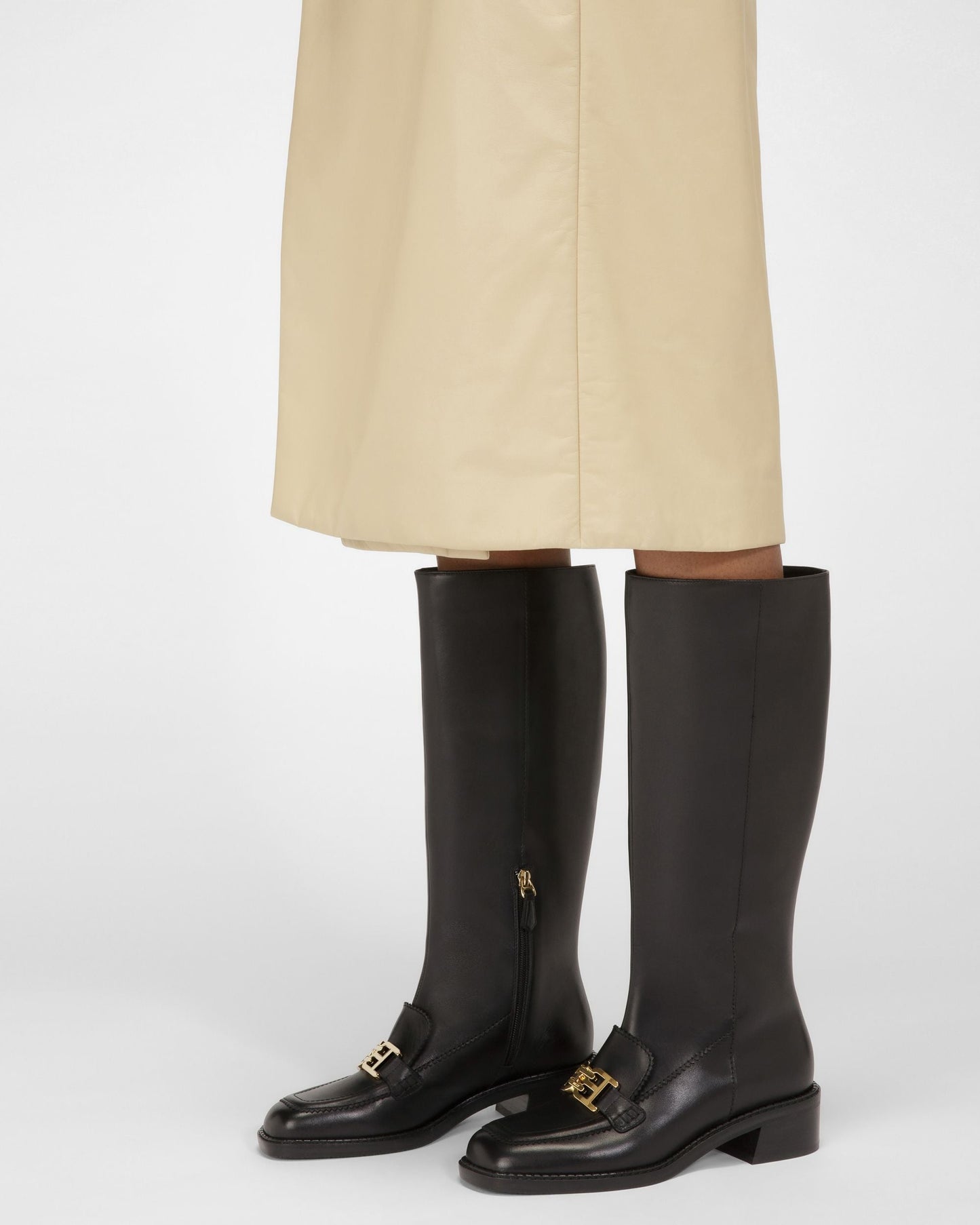 Ebele Leather Long Boots In Black