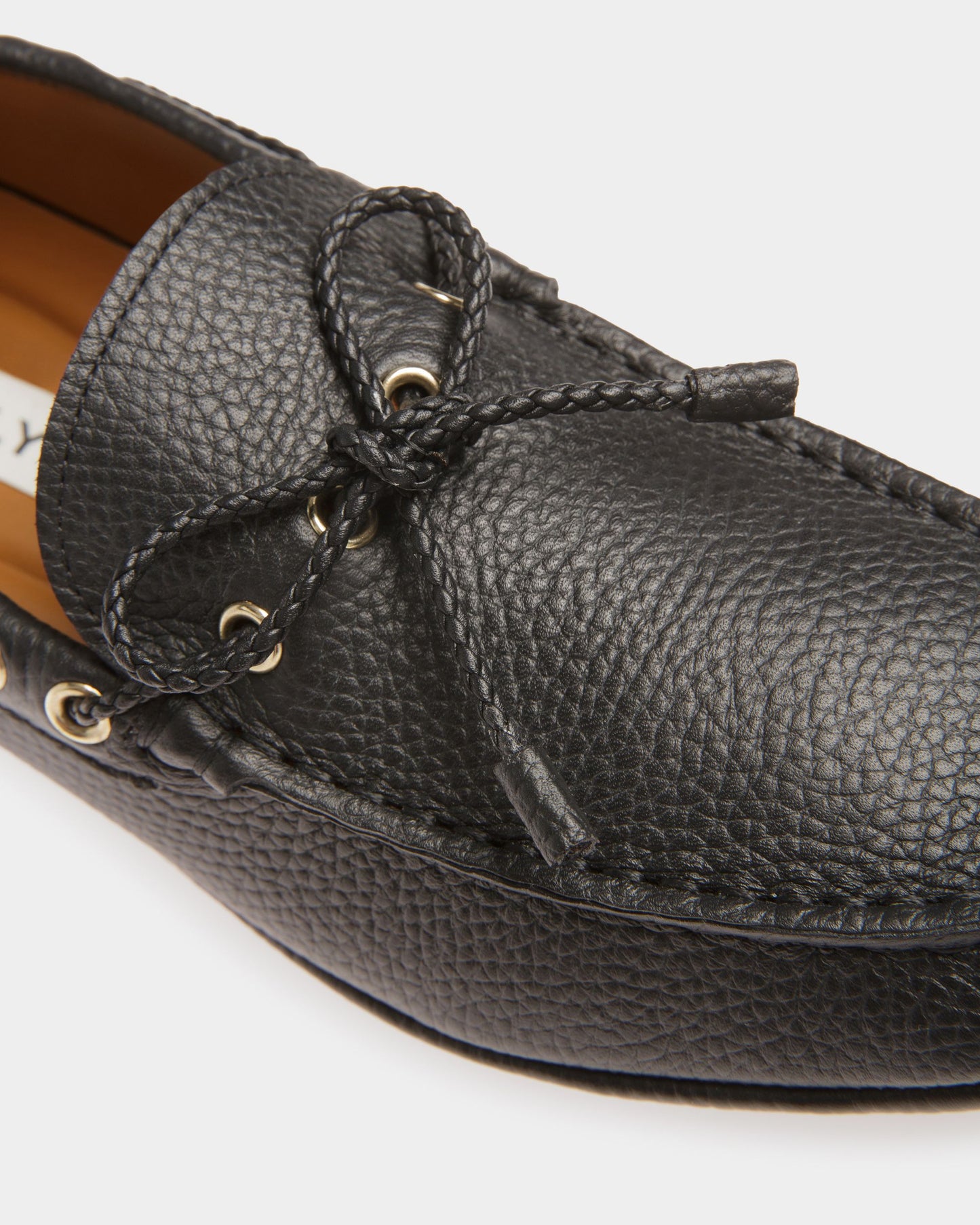 Kyan | Women's Drivers | Black Leather | Bally | Still Life Detail