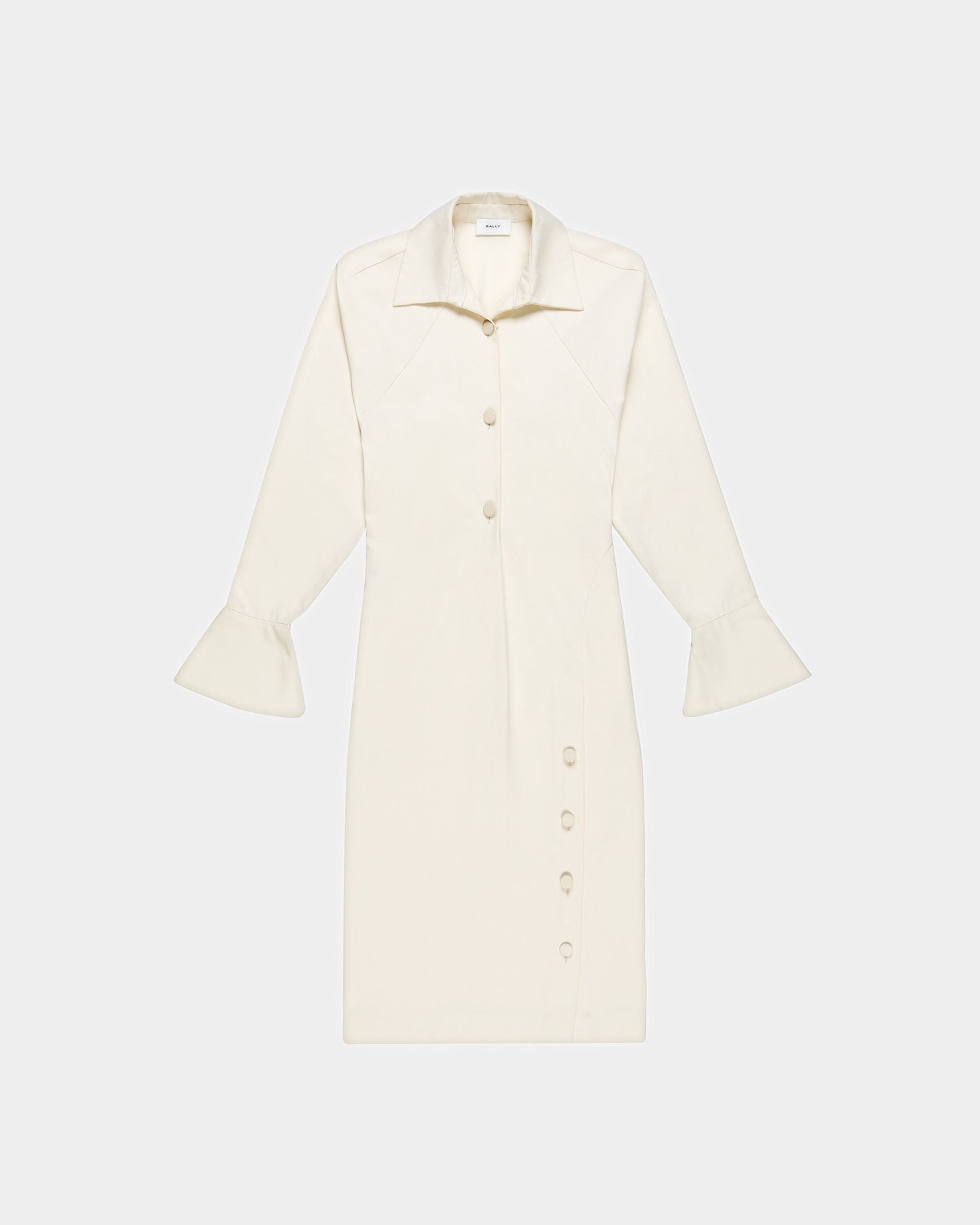 Cotton Shirt Dress In Off-White