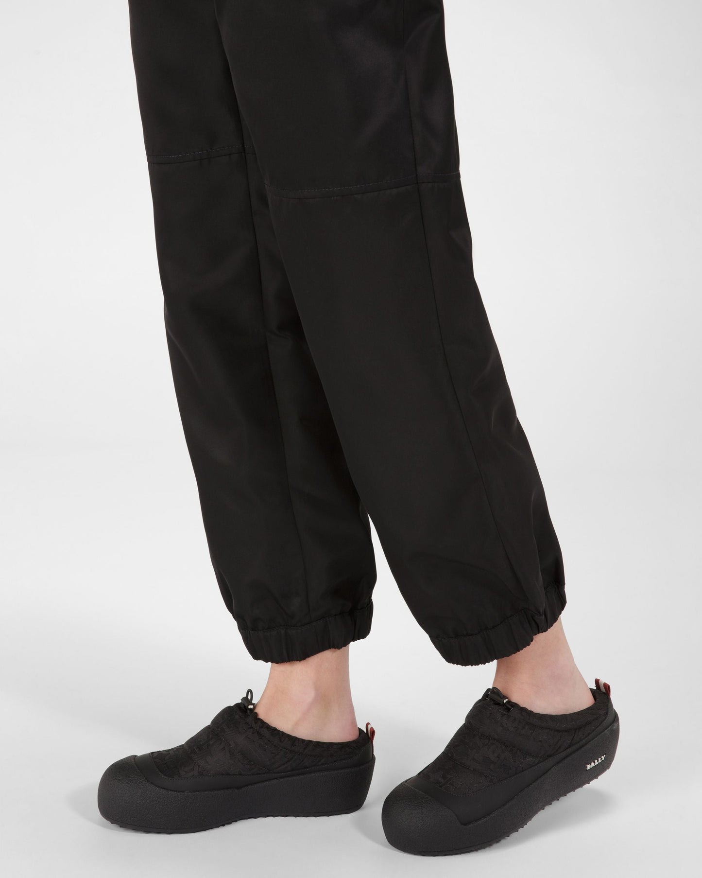 Carys Nylon Jacquard Slippers In Black