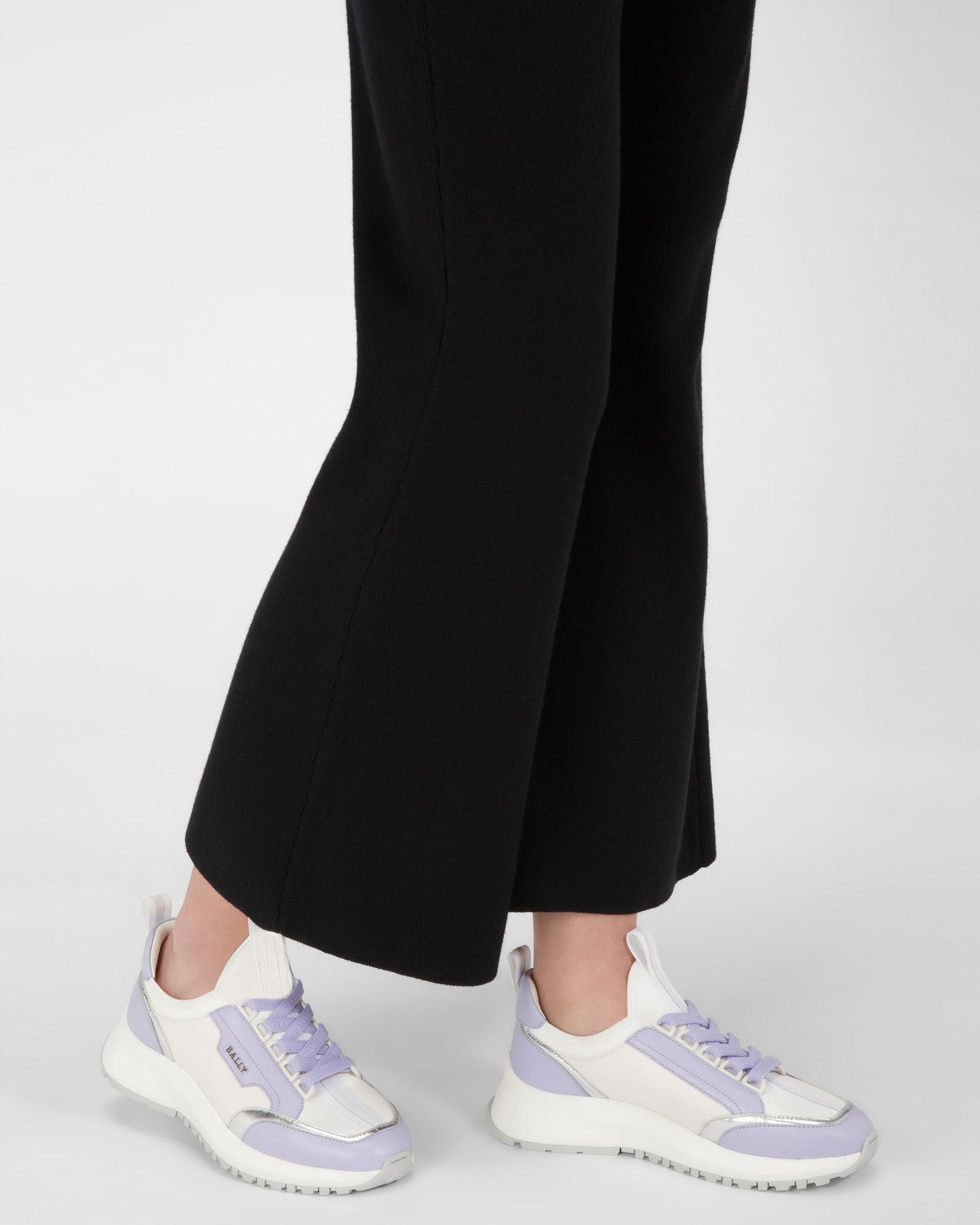 Deven Leather Sneakers In White & Lilac