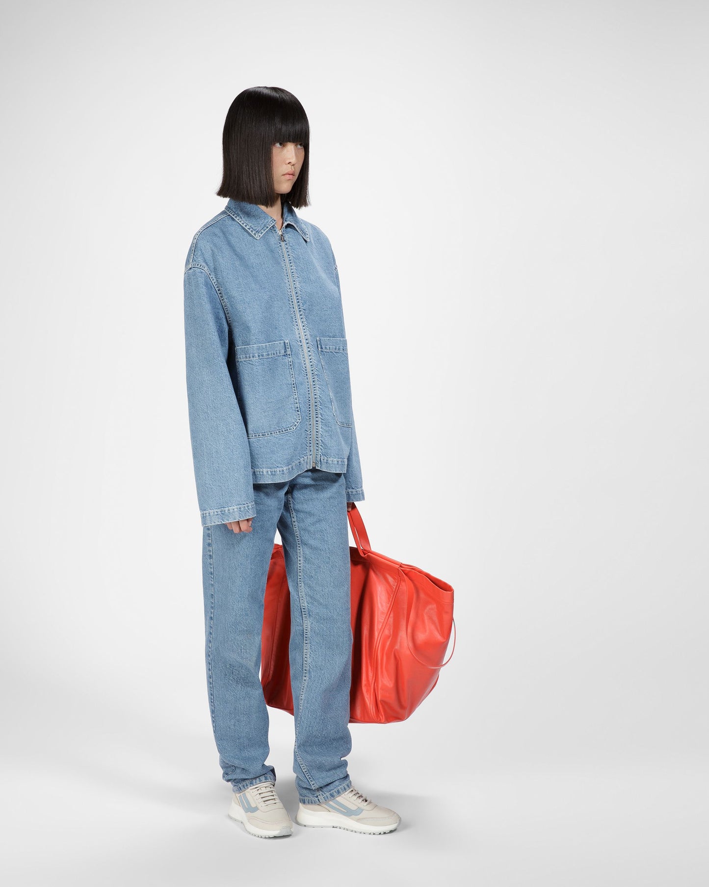 Darys Leather Sneakers In Dusty White And Light Blue