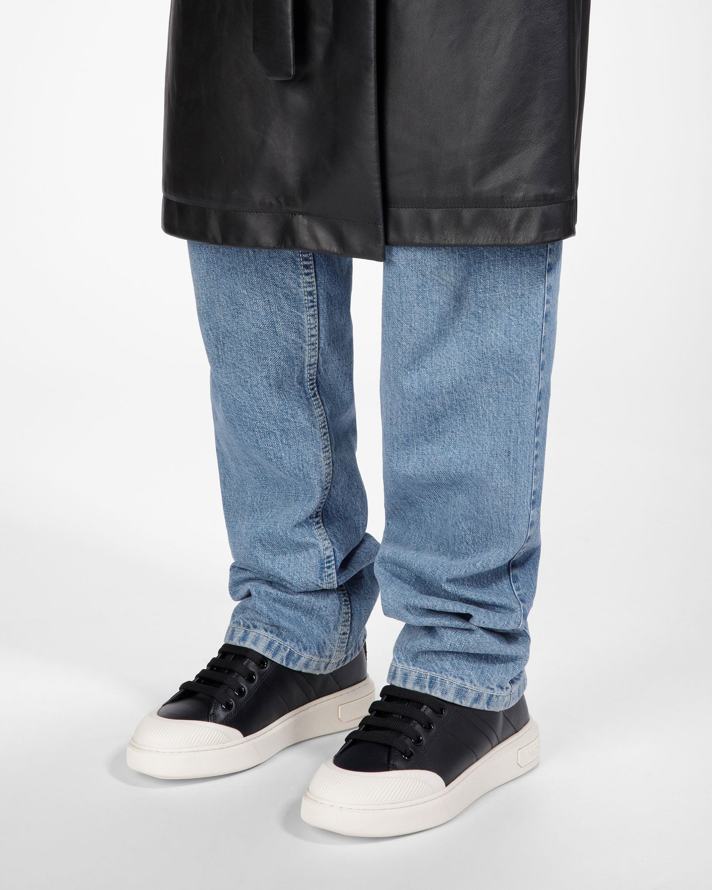 Maren Leather Sneakers In Black