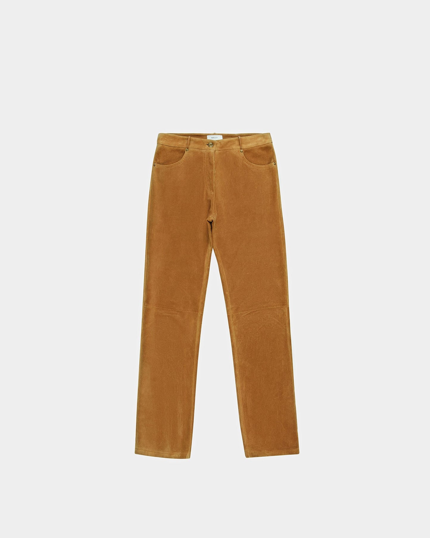 Straight Leg Leather Pants In Desert