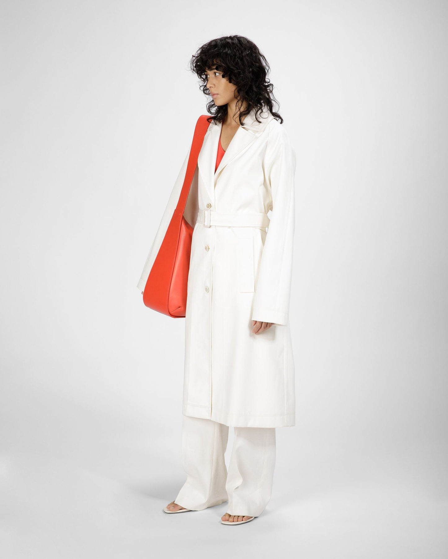 Cotton Mix Coat In Bone