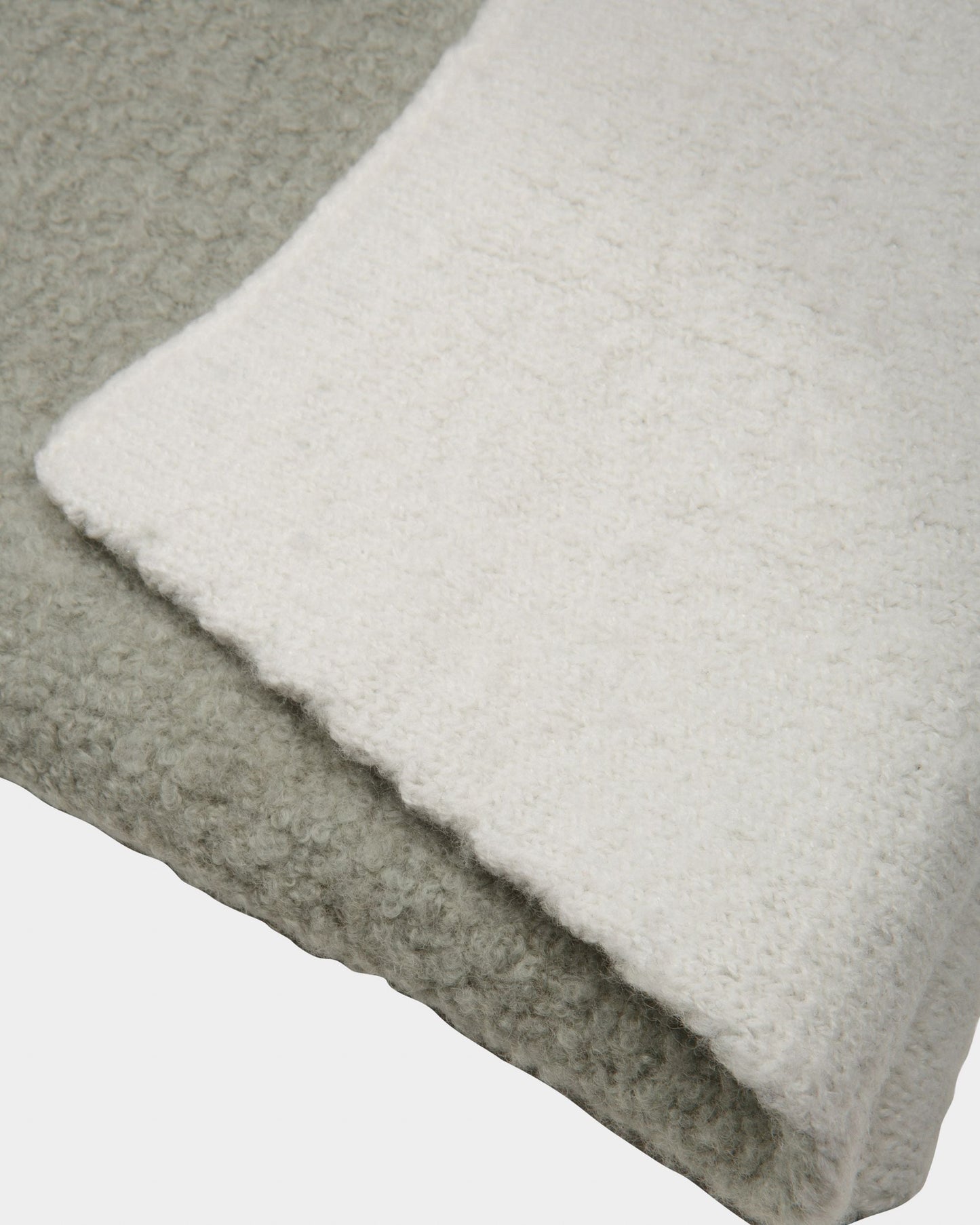 Wool Mix Scarf In Grey And Bone