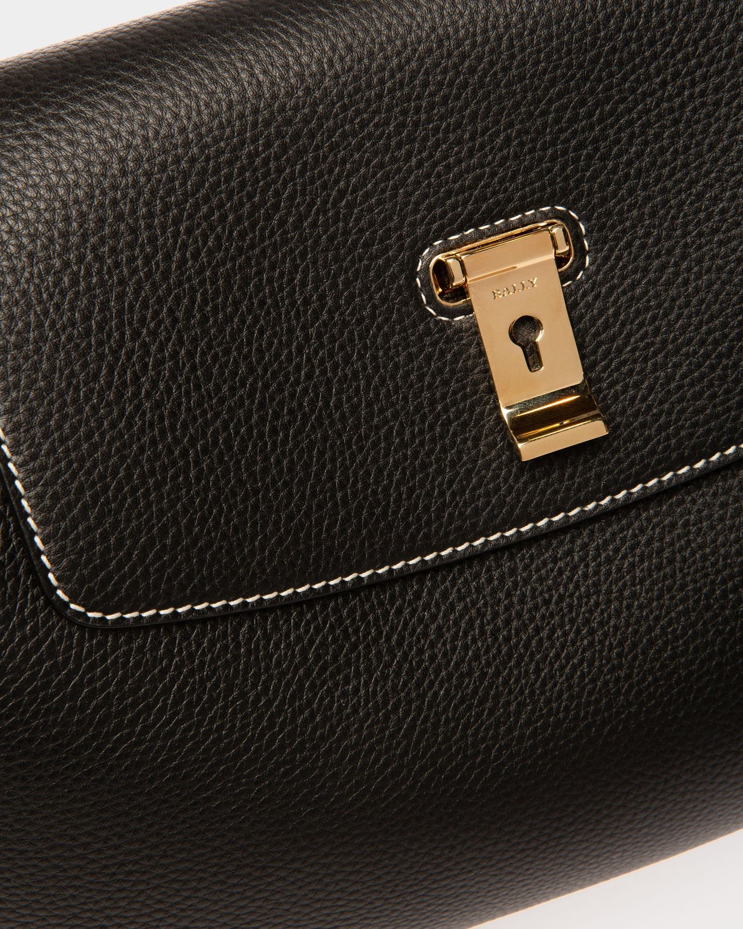 Lock Me Top Handle Bag In Black Leather
