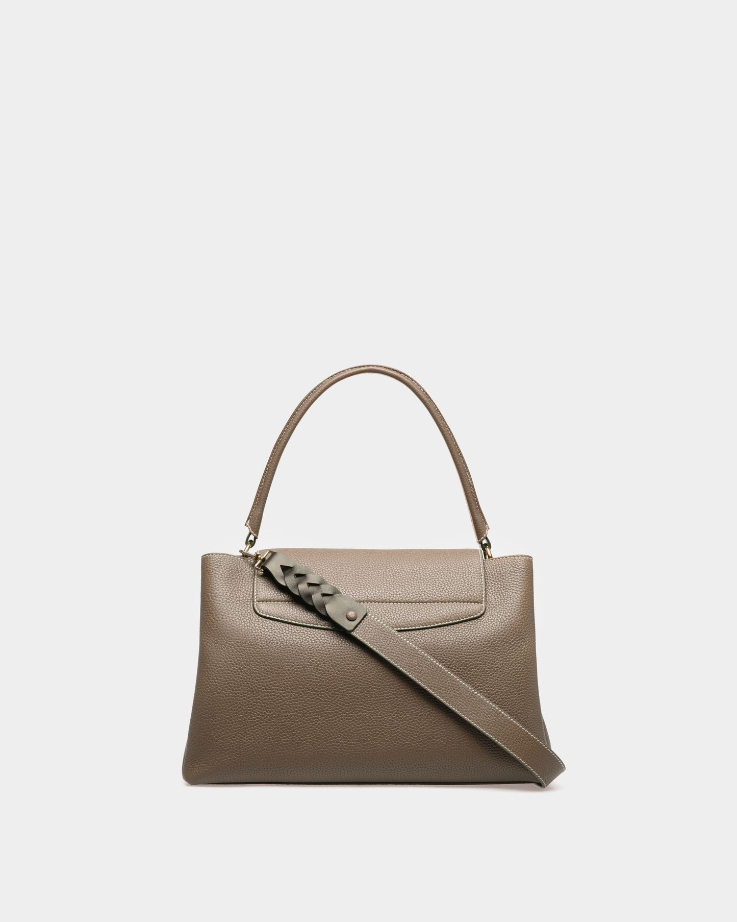 Layka Leather Top Handle Bag In Light Brown