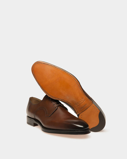 Scamardo Leather Derby Shoes In Brown