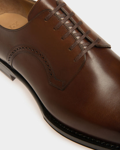 Scamardo Leather Derby Shoes In Brown