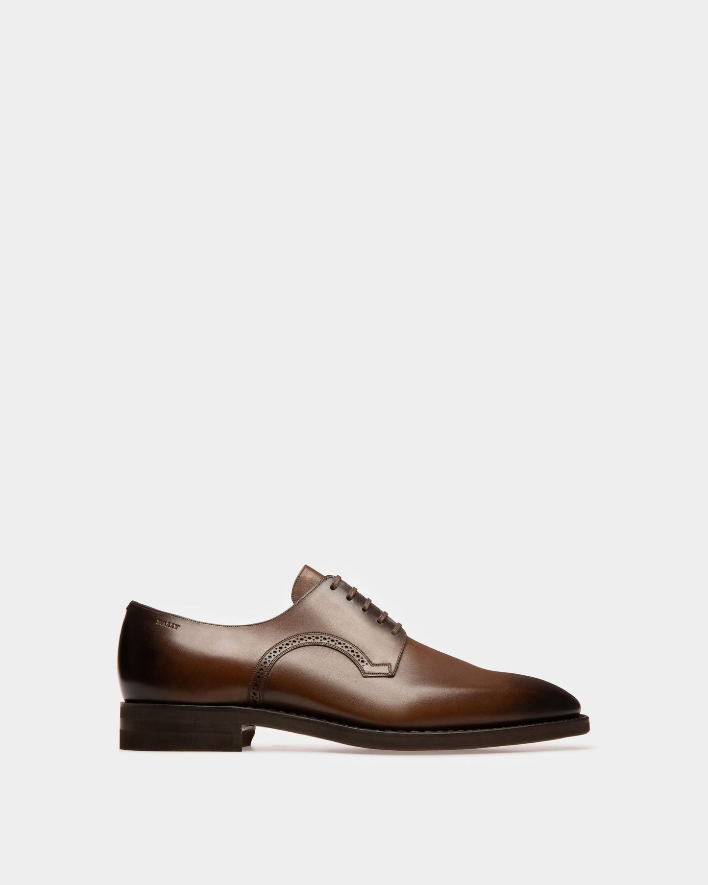 Scrivani Men's Leather Derby Lace-Up Shoe In Mid Brown