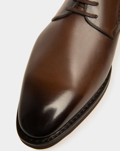 Scrivani Men's Leather Derby Lace-Up Shoe In Mid Brown