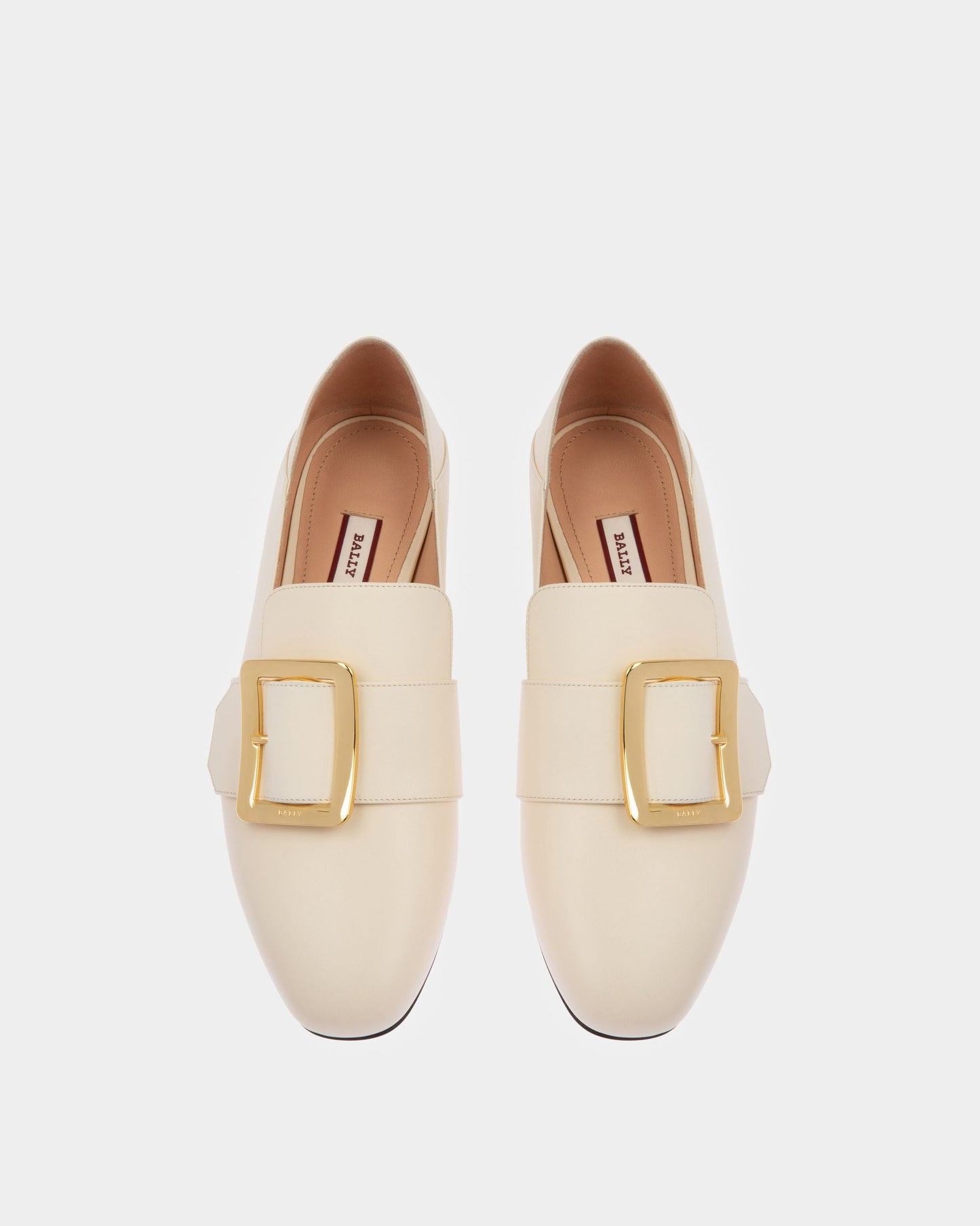Janelle Leather Slippers In Bone