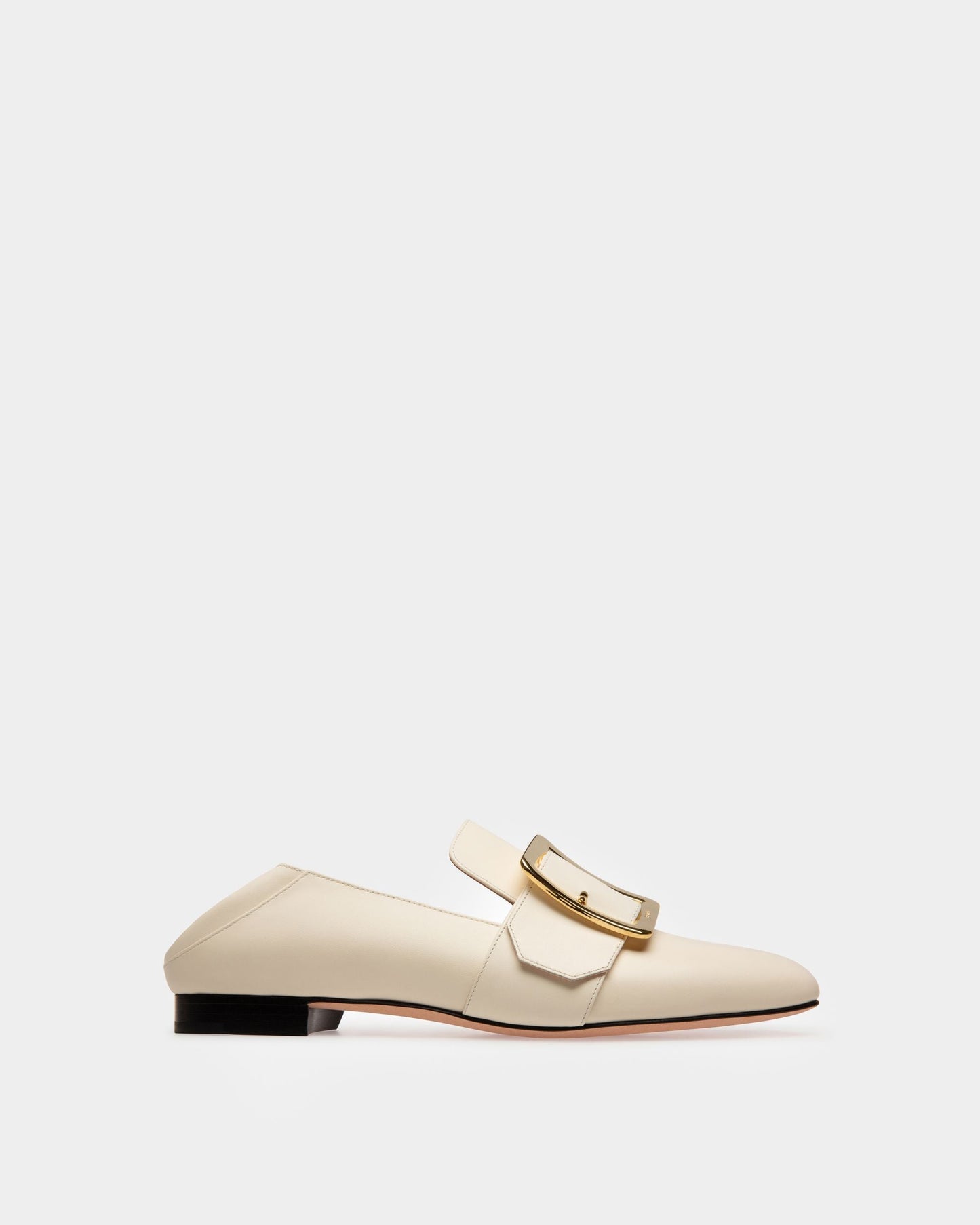 Janelle Leather Slippers In Bone