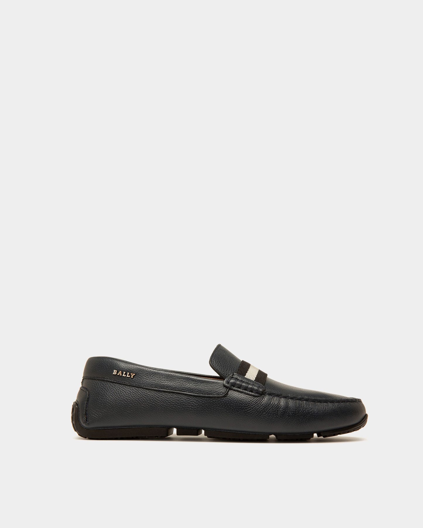 Pilot Drivers In Navy Leather And Fabric