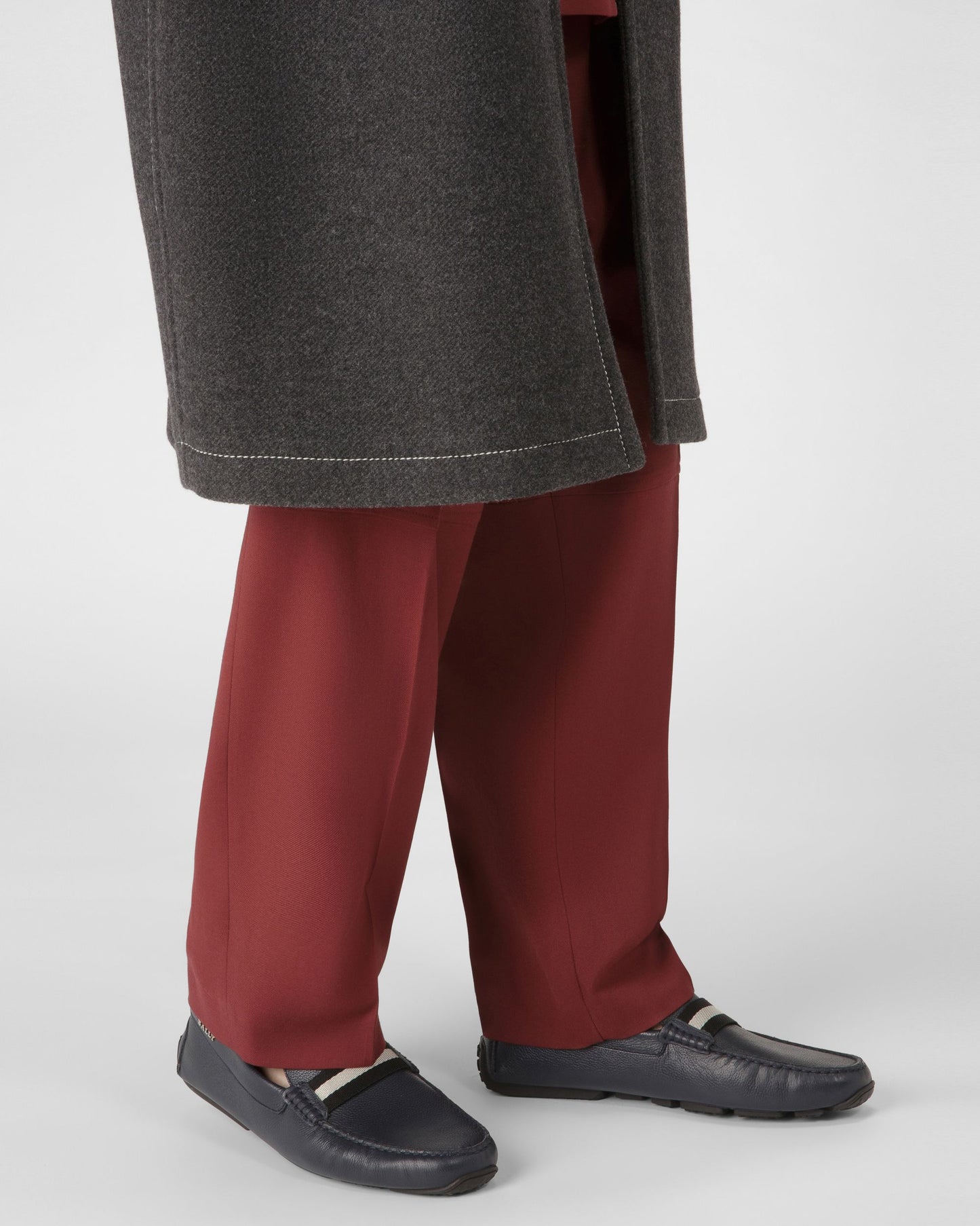 Pilot Drivers In Navy Leather And Fabric