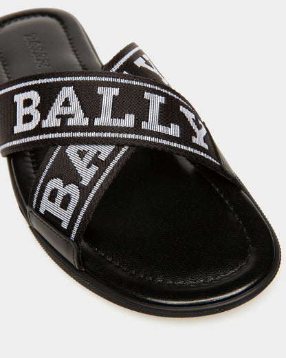 Bonks Fabric & Leather Sandals In Black