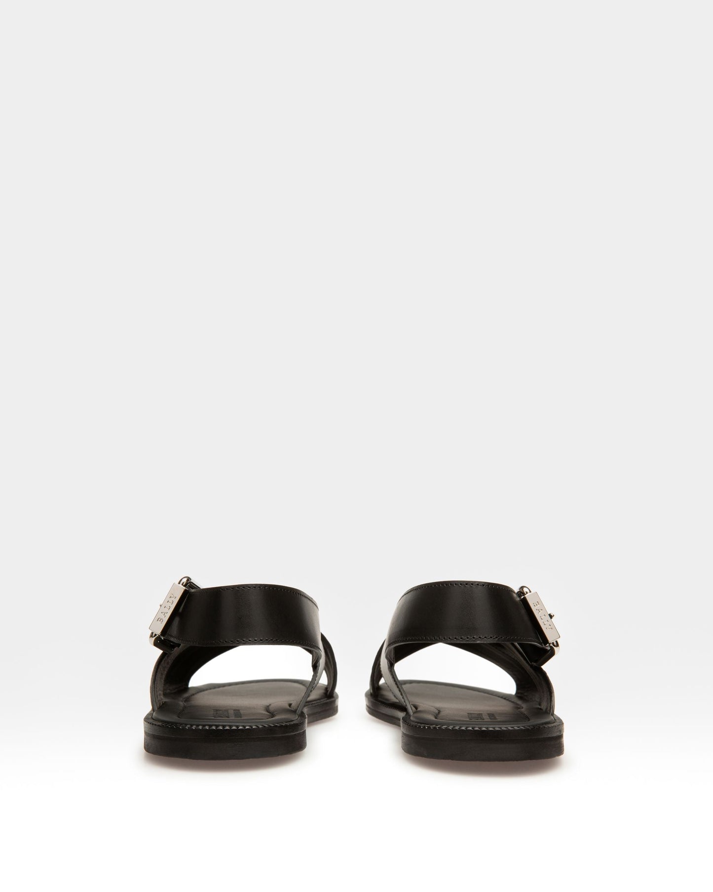 Jamaal Leather Crossover Sandals In Black