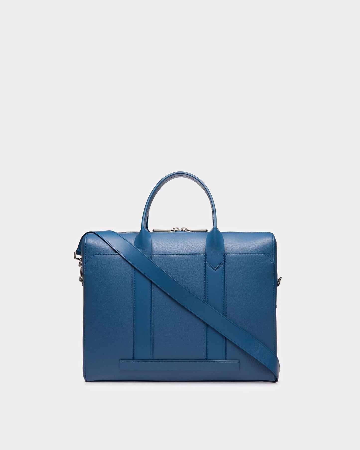Elter Leather Business Bag In Blue Neon
