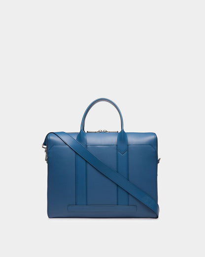 Elter Leather Business Bag In Blue Neon