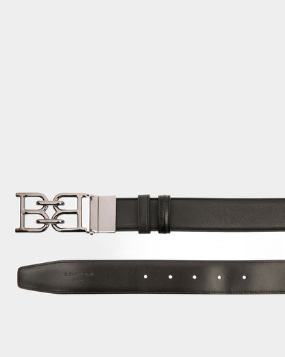 B-Chain Leather 35mm Belt In Black