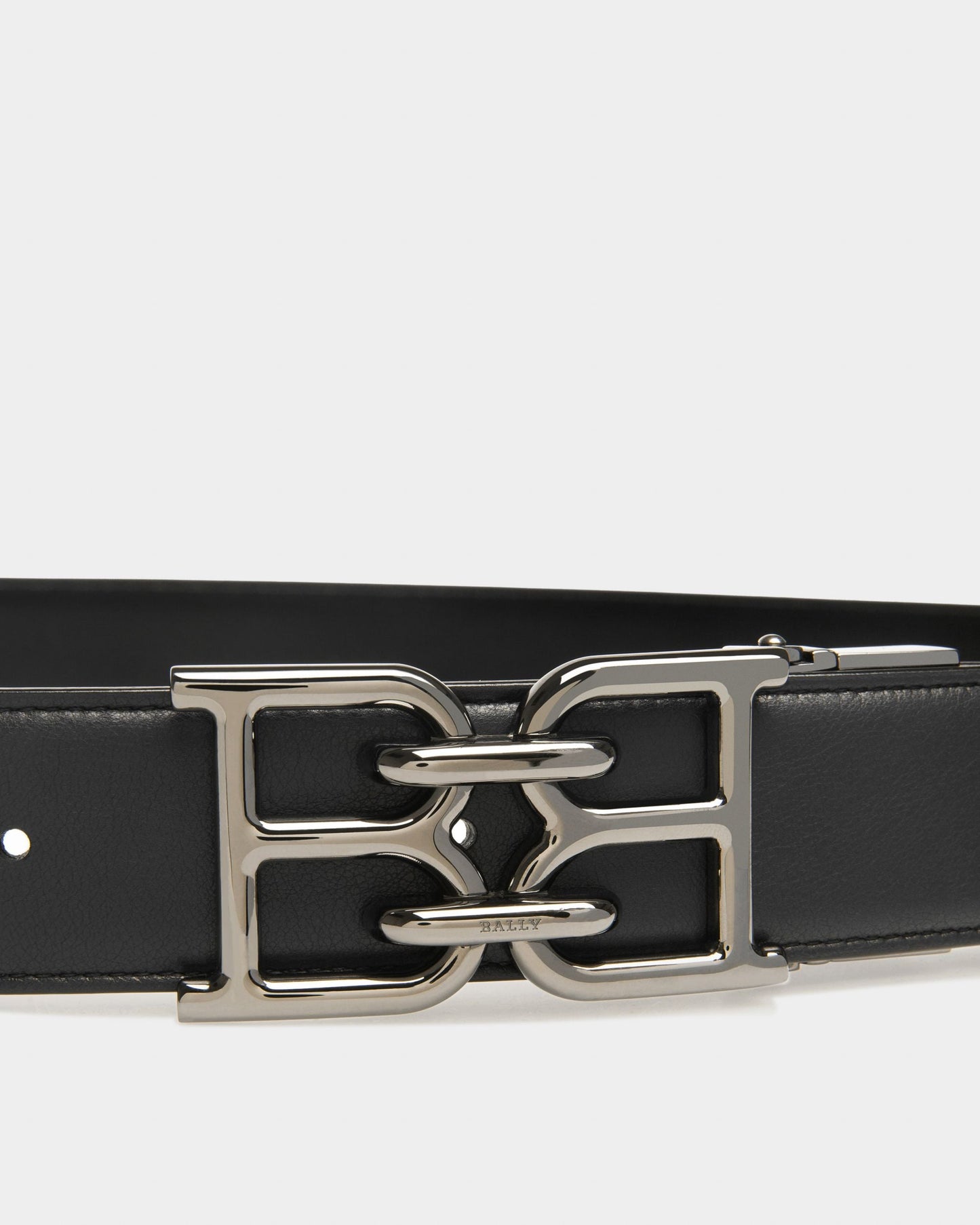 B-Chain Leather 35mm Belt In Black