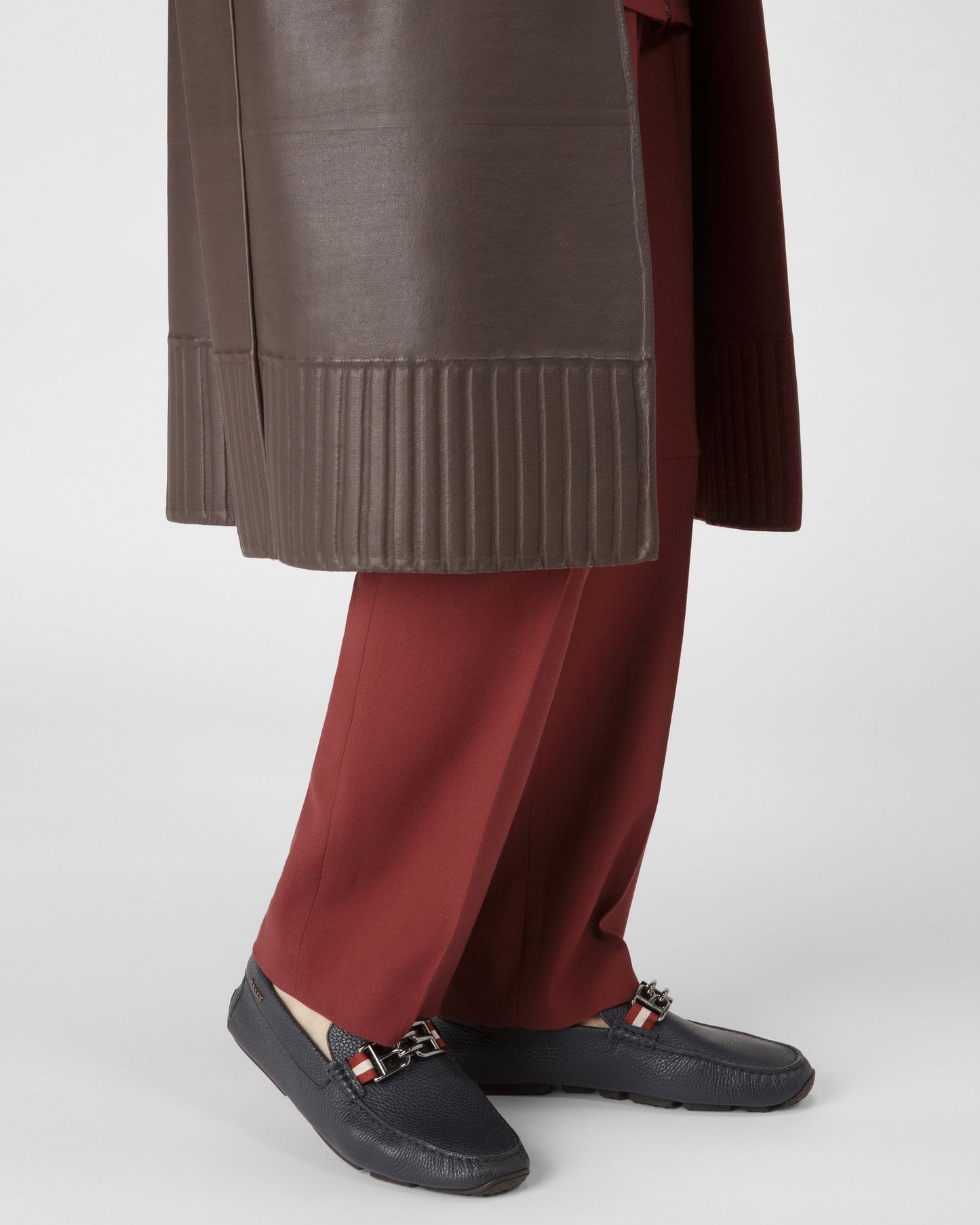 Parsal Leather Drivers In Navy