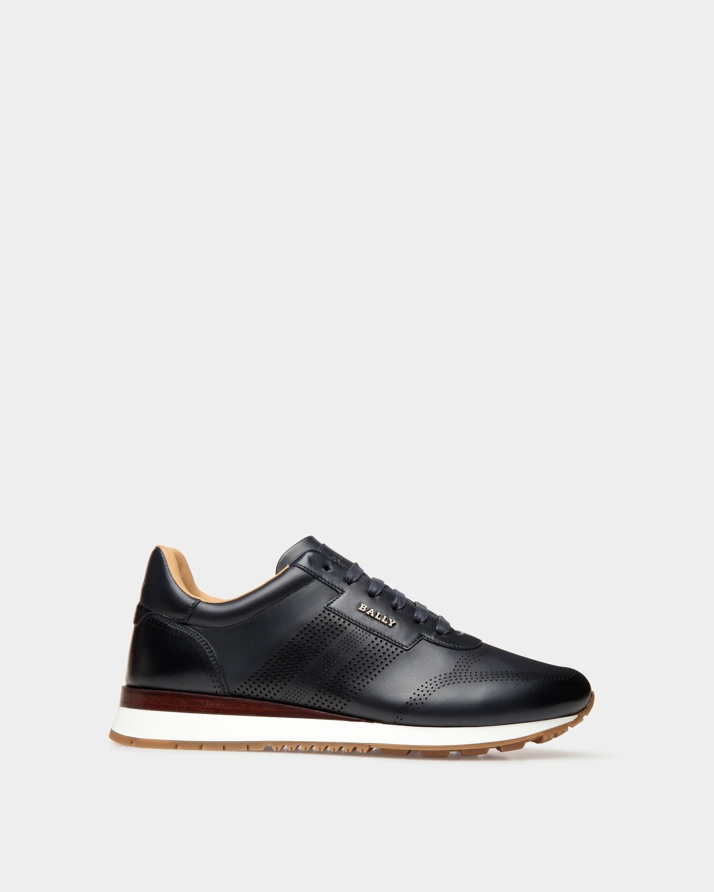Asken Leather Sneakers In Midnight Blue